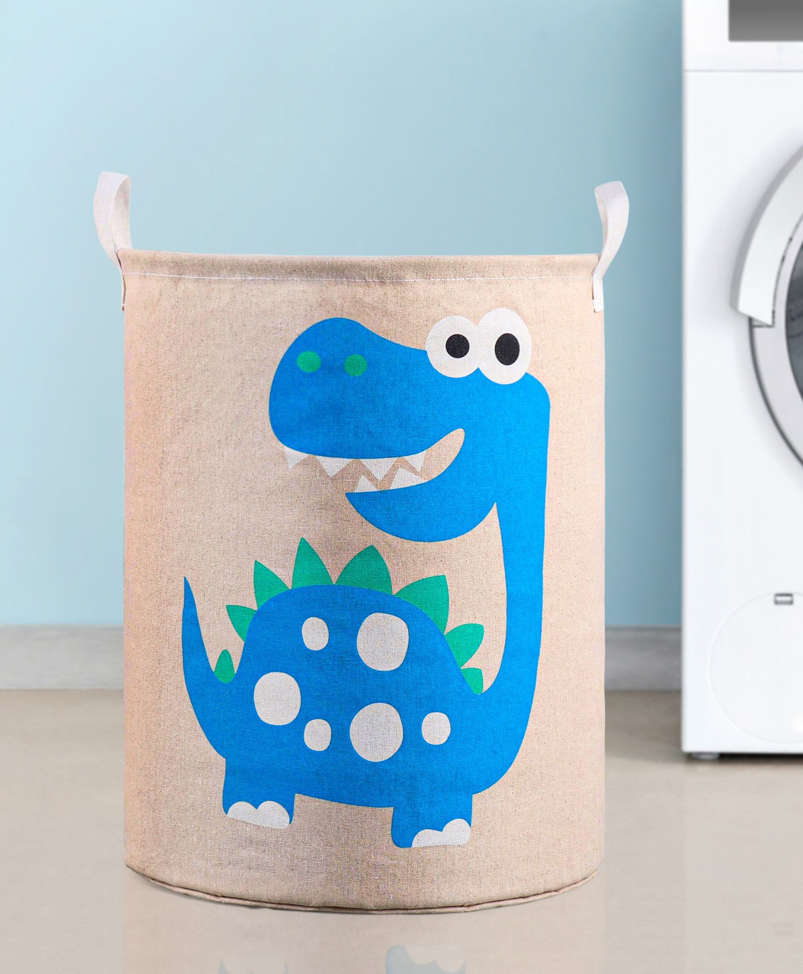 Babyhug Cotton Foldable Laundry bag Dino Print - Blue-image-20