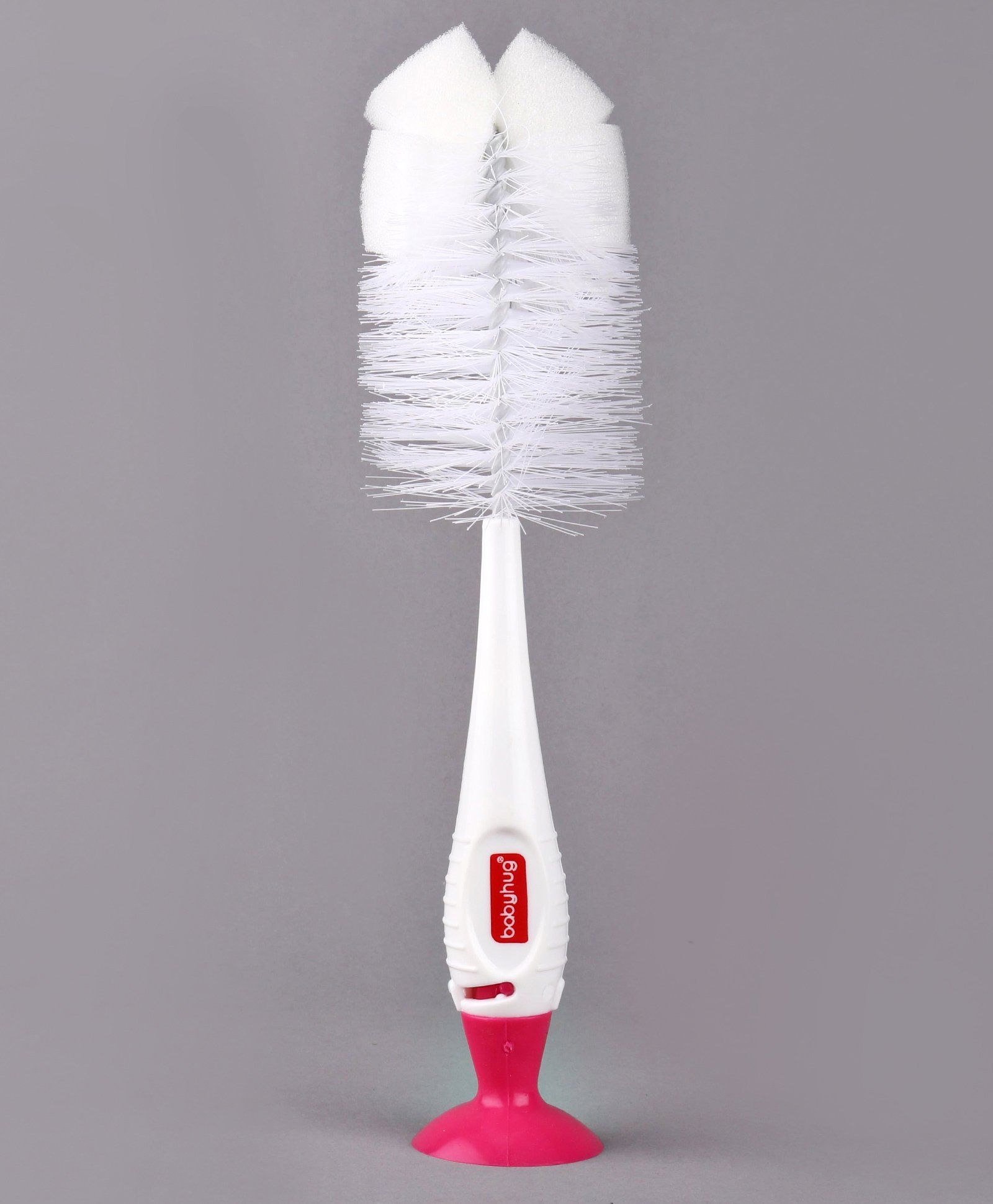 Babyhug 2 In 1 Bottle & Nipple Cleaning Brush - Pink-picture-12