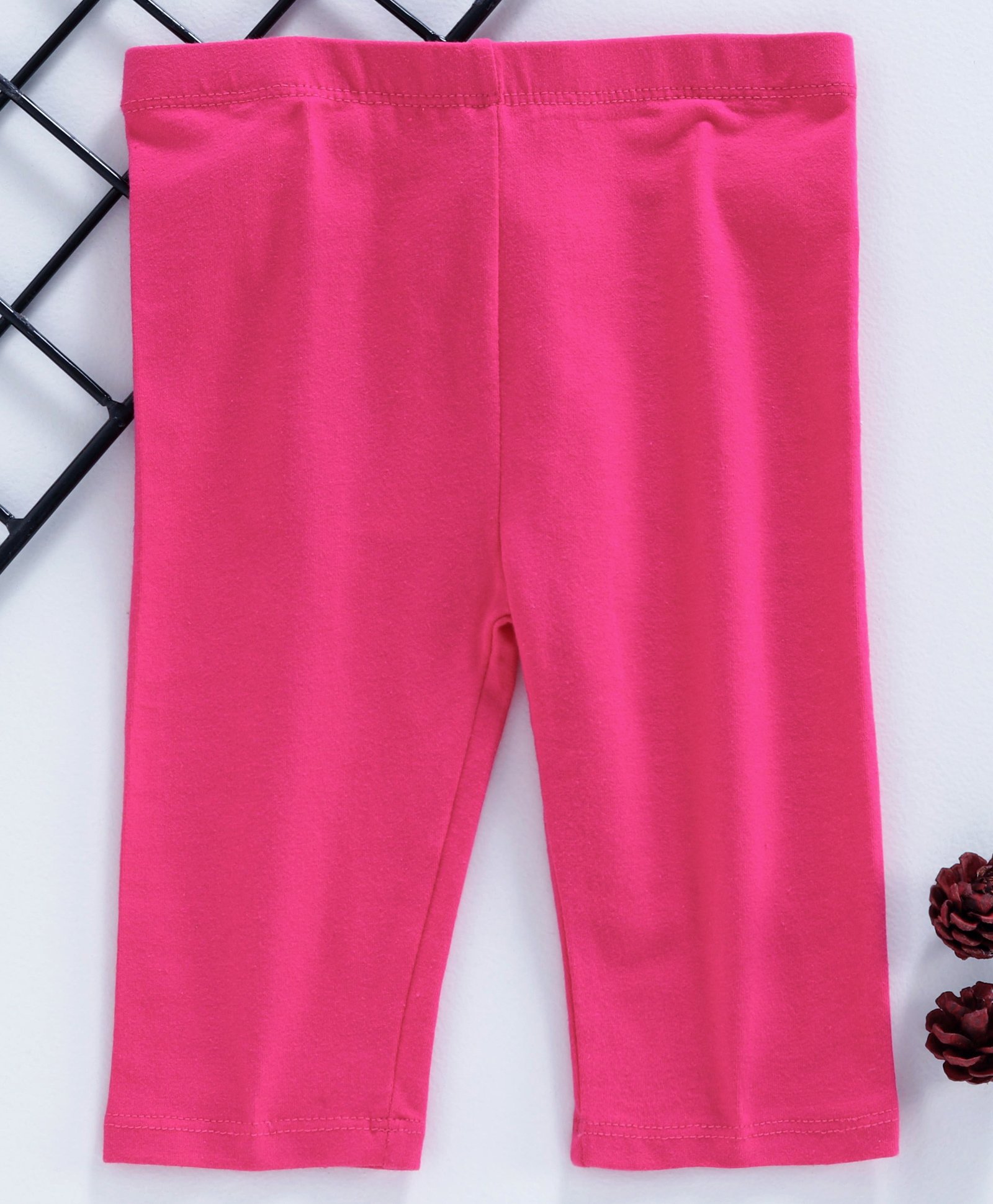 Fox Baby Full Length Solid Leggings - Fuchsia Pink-image-0