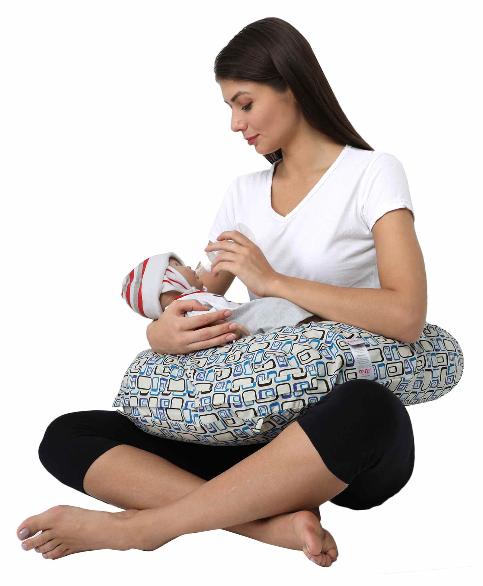 Nene Multipurpose Nursing Pillow Geometric Print - Multicolor-image-7