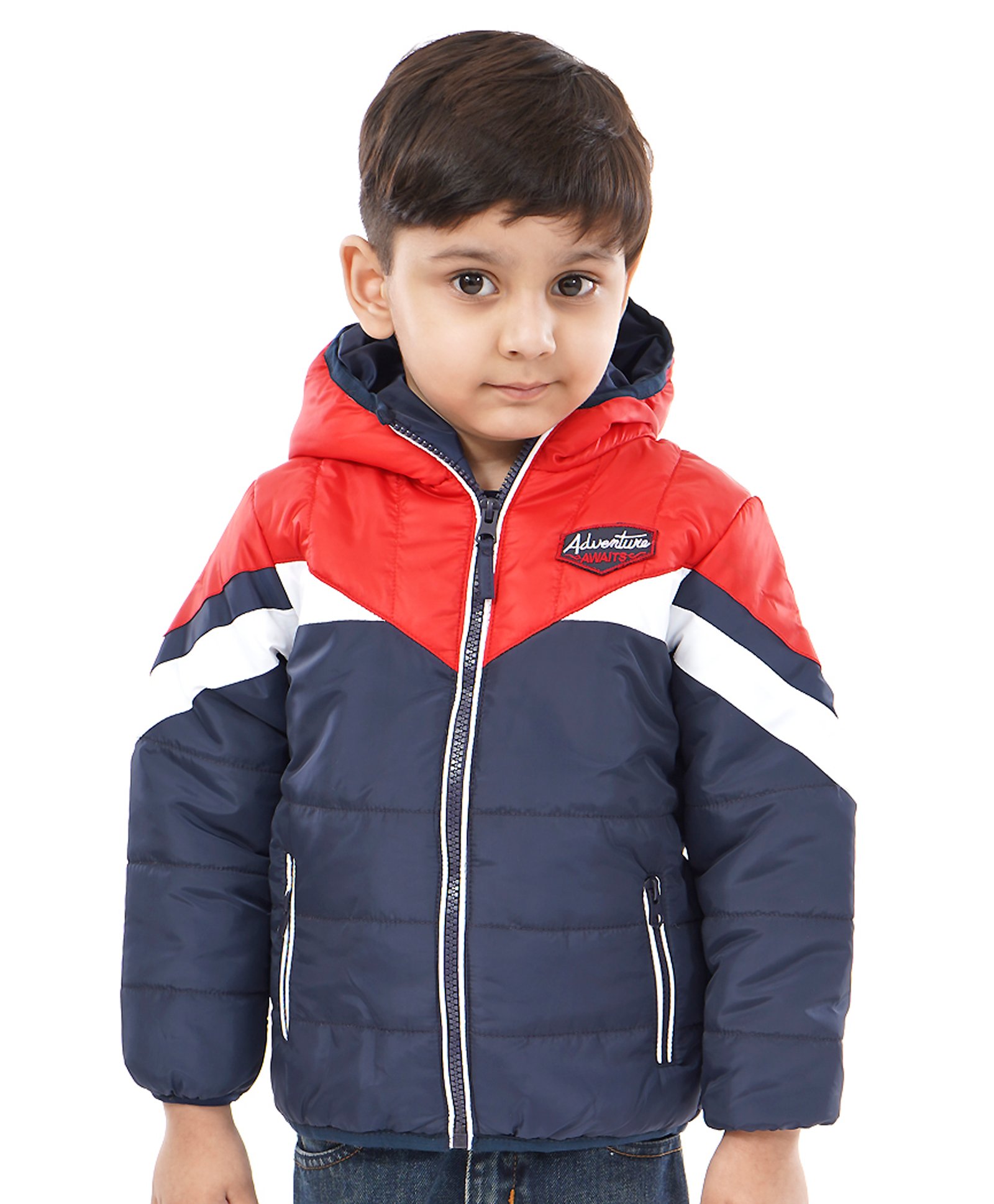Babyhug Full Sleeves Jacket Adventure Patch - Red Blue-image-16