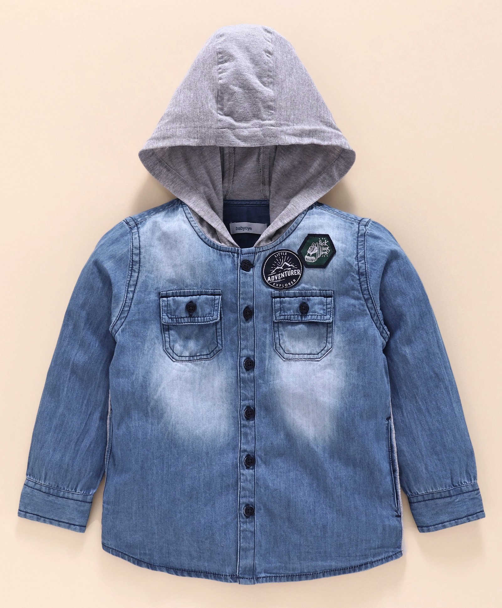 booster denim hoodie