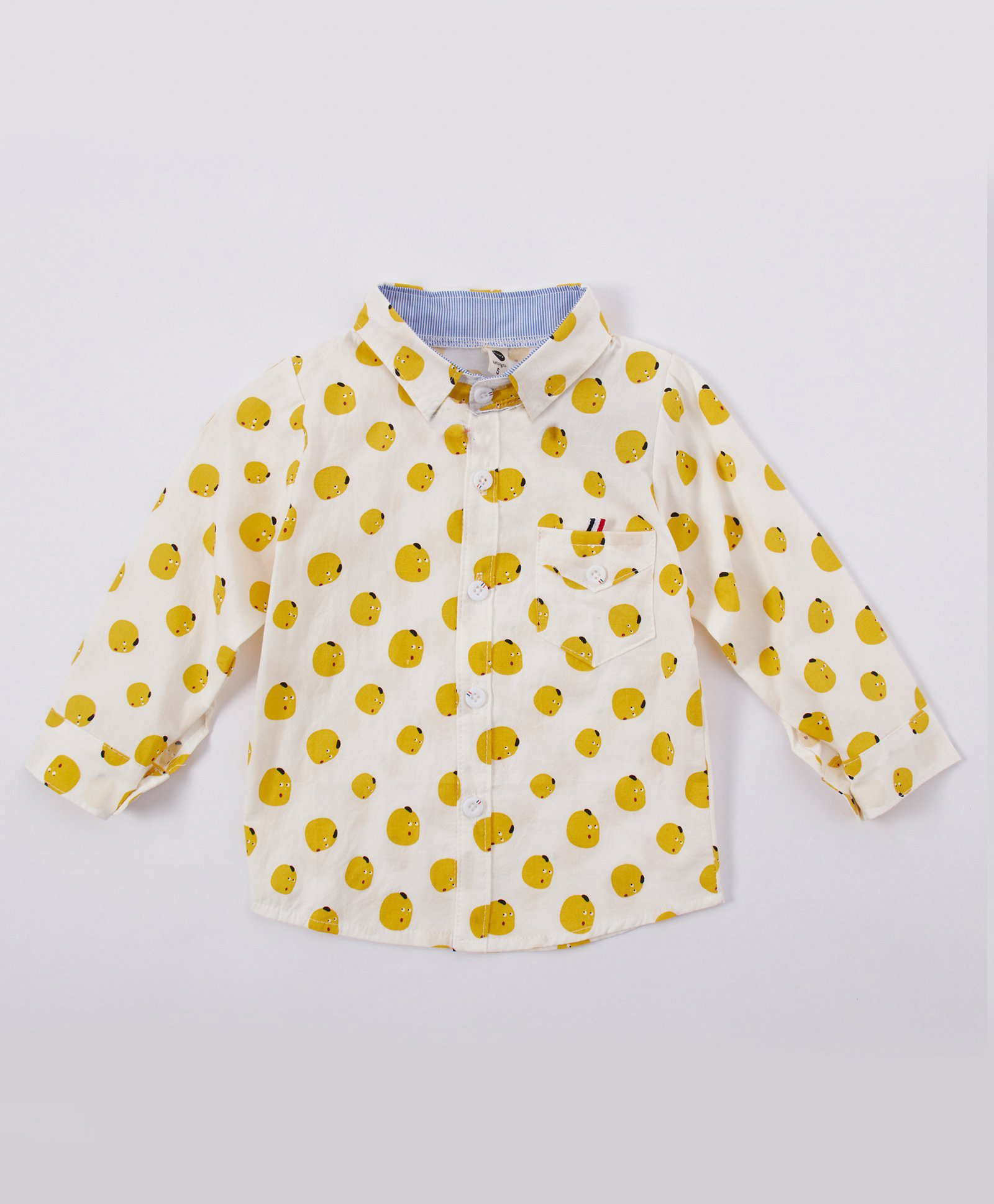 Kookie Kids Full Sleeves Printed Shirt with Bow - White-image-13
