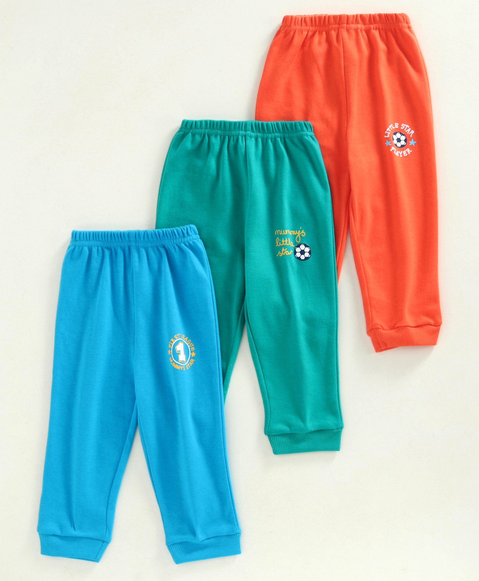 Zero Full Length Track Pant Ball Print Pack of 3 - Blue Green Orange-picture-13