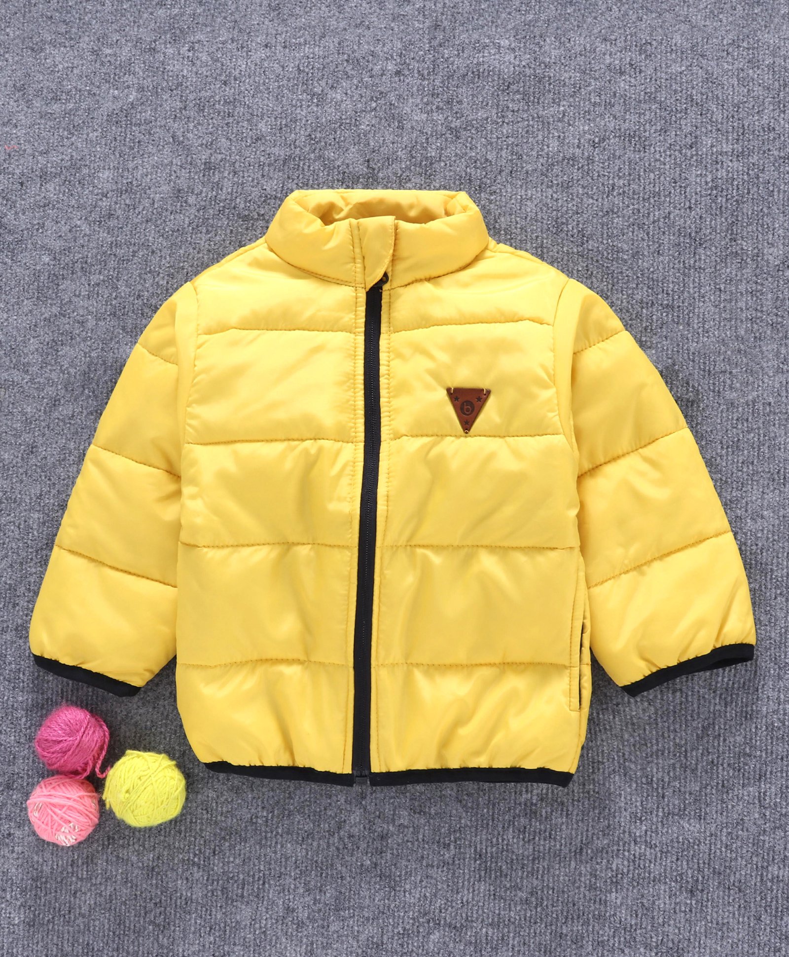 Babyhug Full Sleeves Padded Jacket - Yellow-image-15
