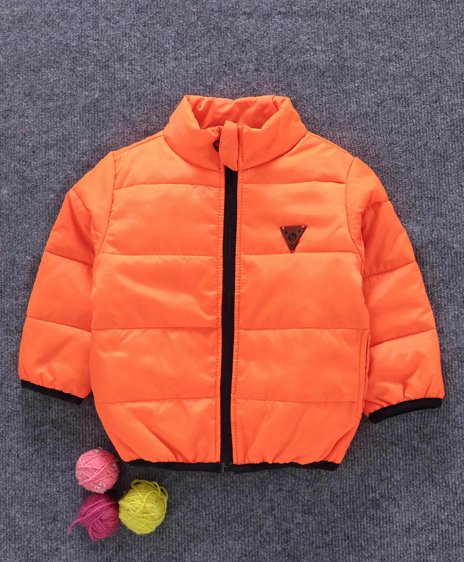 Babyhug Full Sleeves Padded Jacket - Orange-image-12