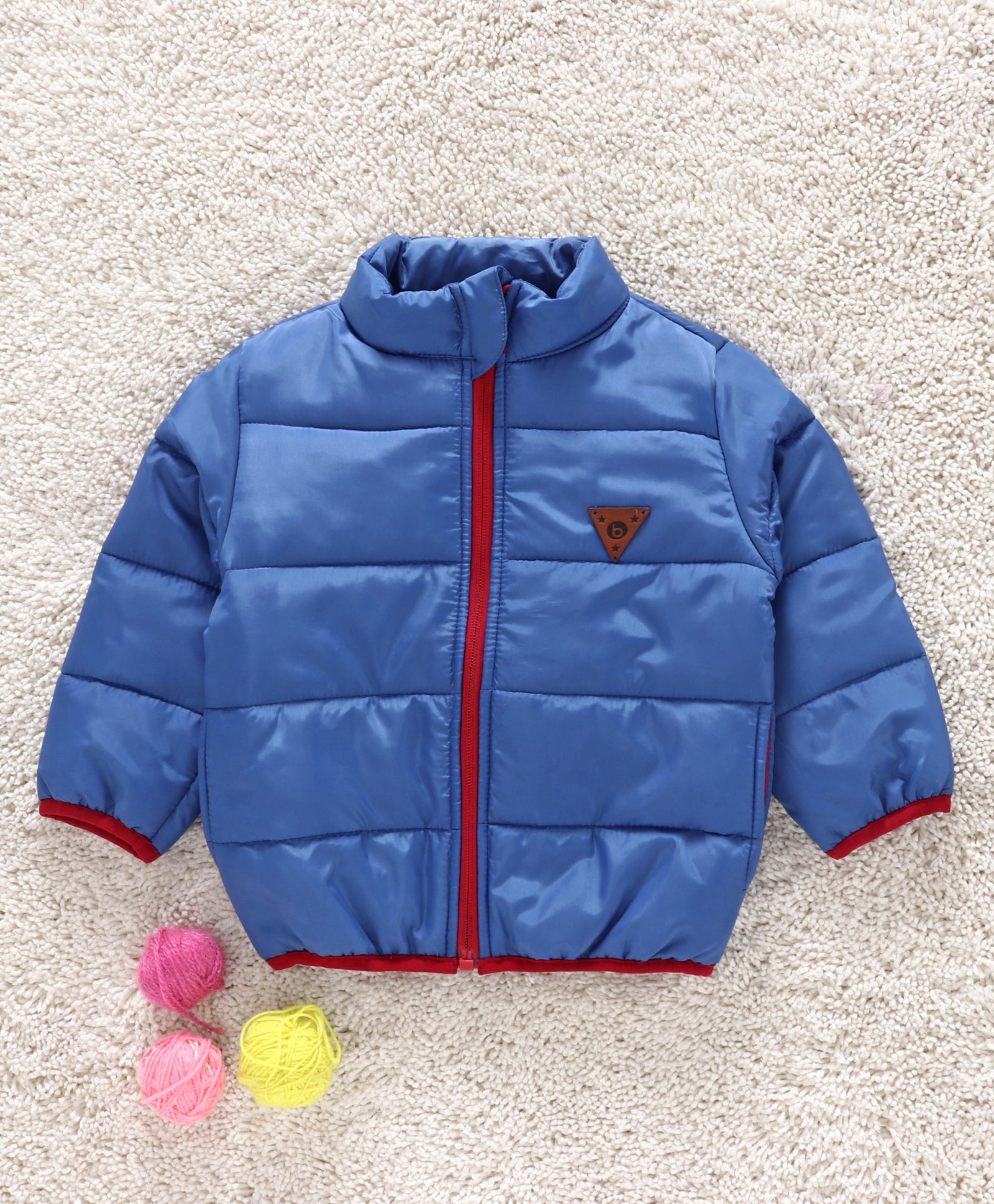 Babyhug Full Sleeves Padded Jacket - Blue-image-10