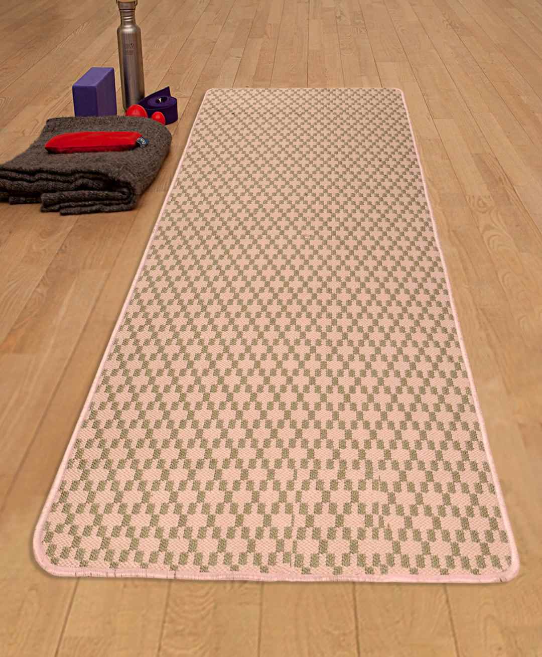 Saral Home Hand Woven Washable Yoga Mat - Light Pink-picture-23
