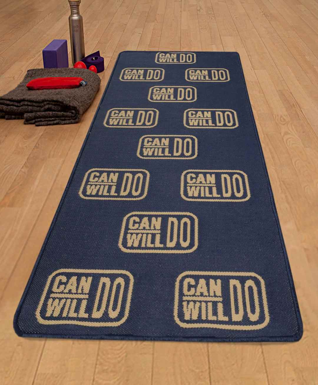 Saral Home Hand Woven Washable Yoga Mat - Navy Blue-image-21