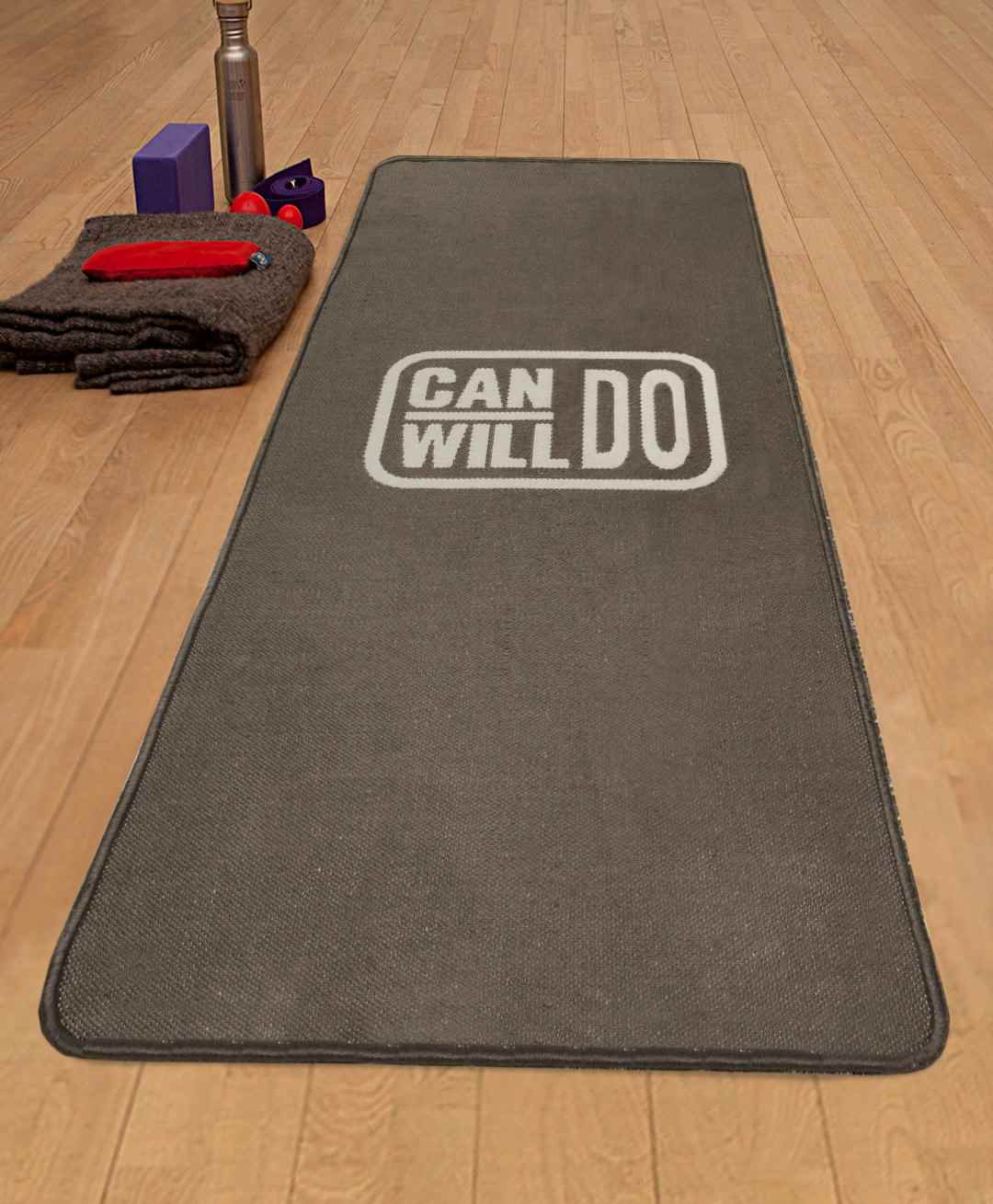 Saral Home Hand Woven Washable Yoga Mat - Grey-image-48