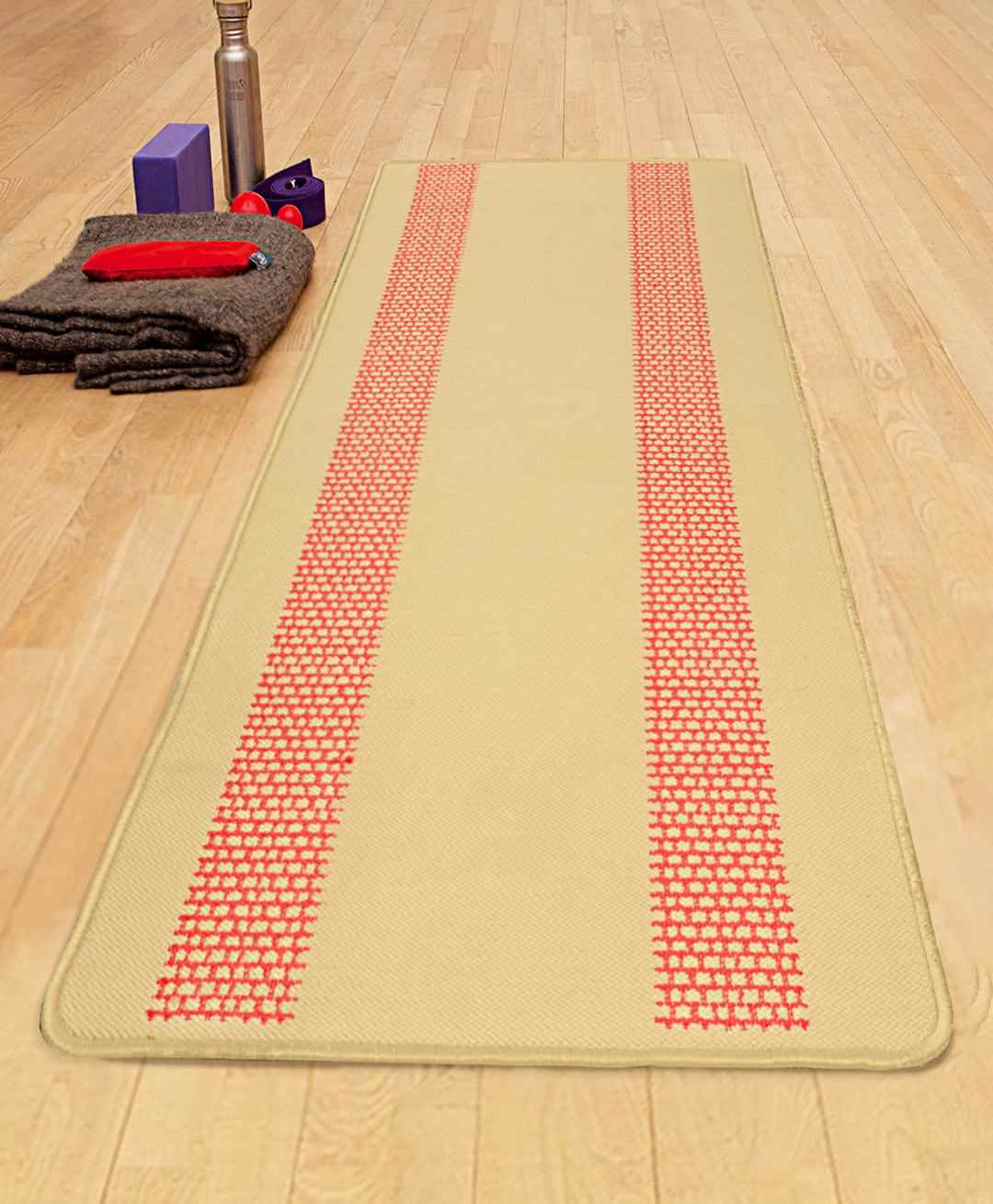 Saral Home Hand Woven Washable Yoga Mat - Cream Peach-picture-13