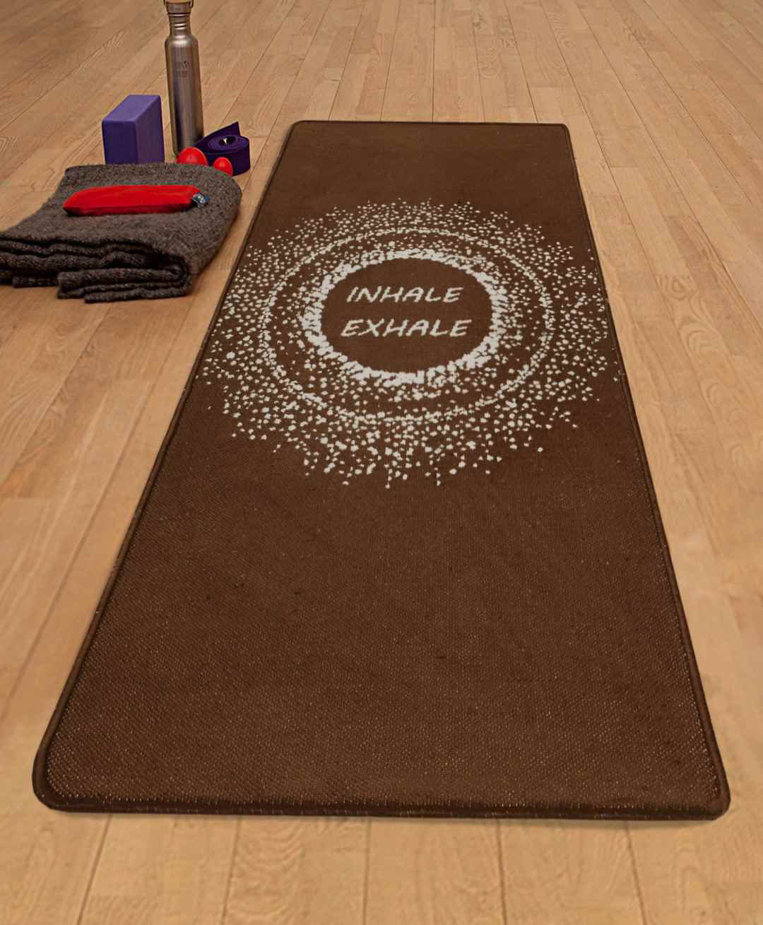Saral Home Hand Woven Washable Yoga Mat - Brown-picture-12