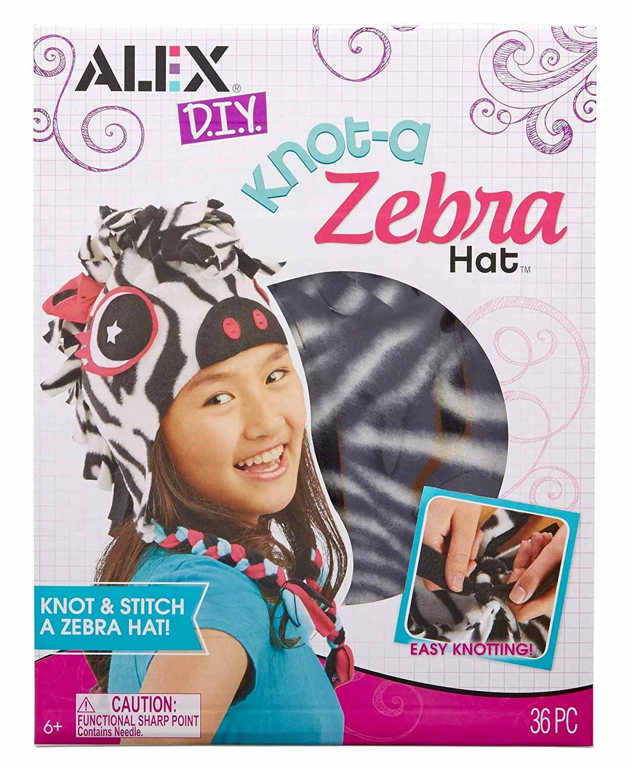 Alex Toys DIY Knot A Zebra Hat Craft Kit Multicolour - 36 Pieces-picture-13
