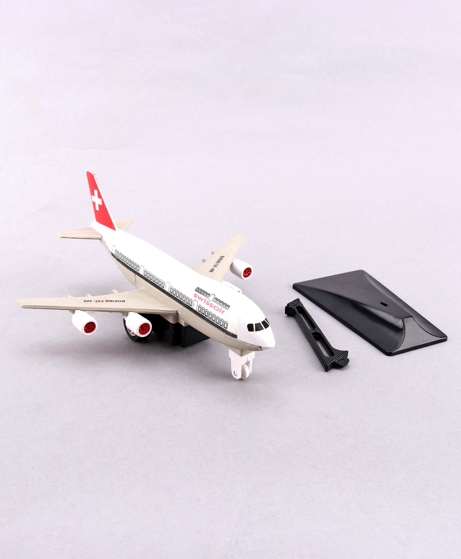 Shinsei Jumbo Pull Back Plane With Stand - White(Colour & Print May Vary)-picture-10