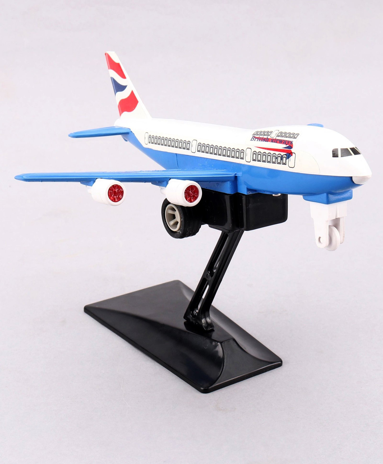 Shinsei Jumbo Pull Back Plane with Stand - White & Blue-image-41