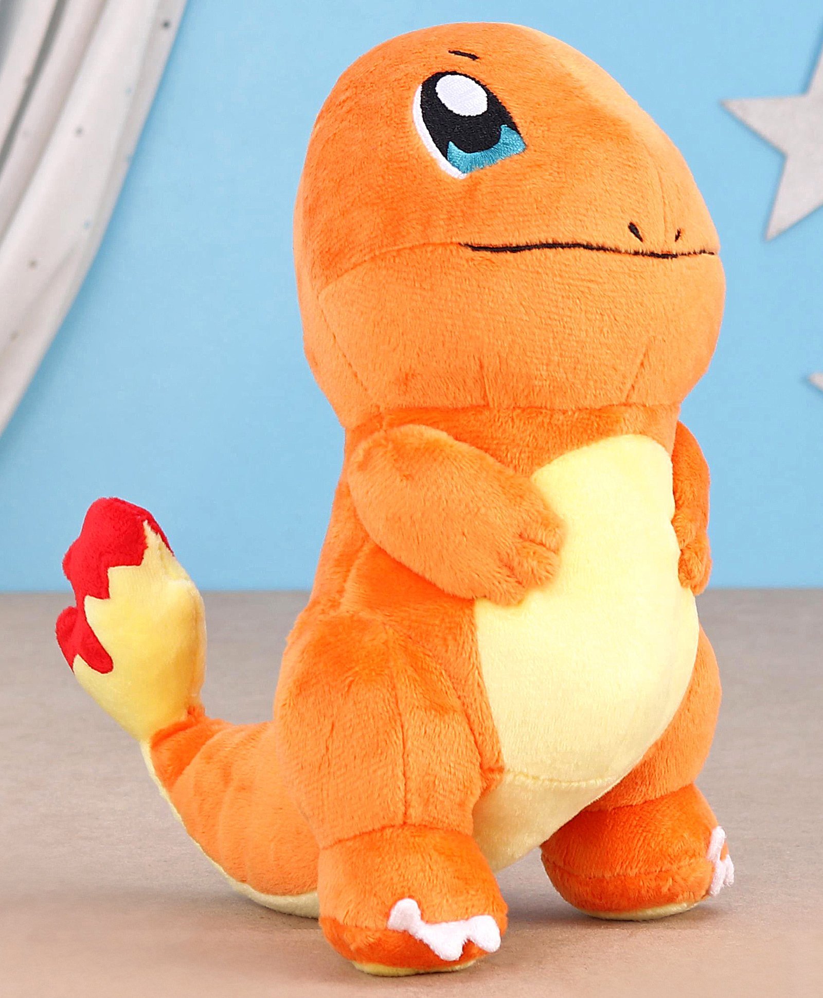 Amazon Com Pokemon Flame Action Charmander 10 Inch Interactive Plush With Lights Sounds Light Up Tail Mouth With Multiple Sound Effects Eco Friendly Packaging Age 4 Toys Games