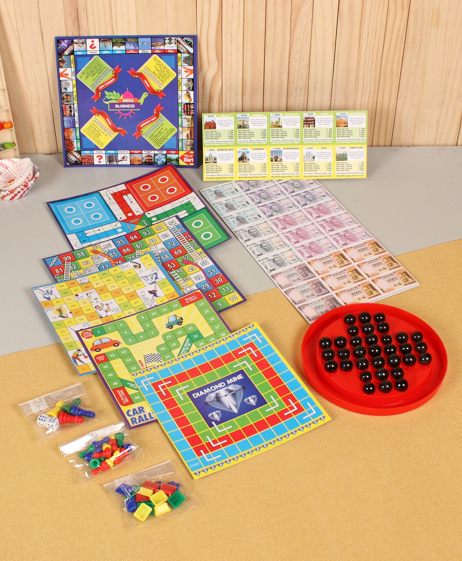 Ratnas 7 In 1 Family Board Game - Multicolor