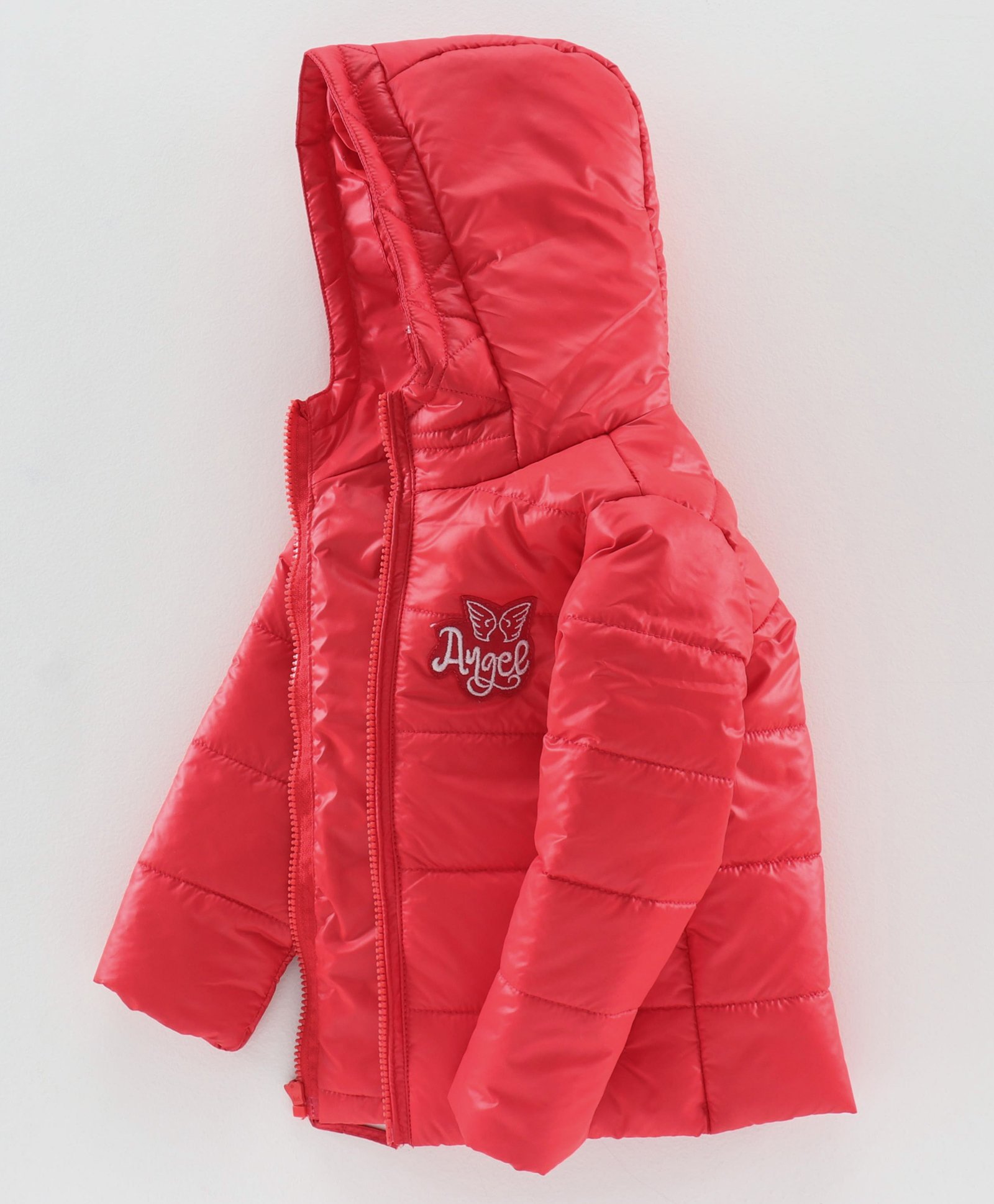 Babyhug Full Sleeves Hooded Quilted Jacket - Red-image-48