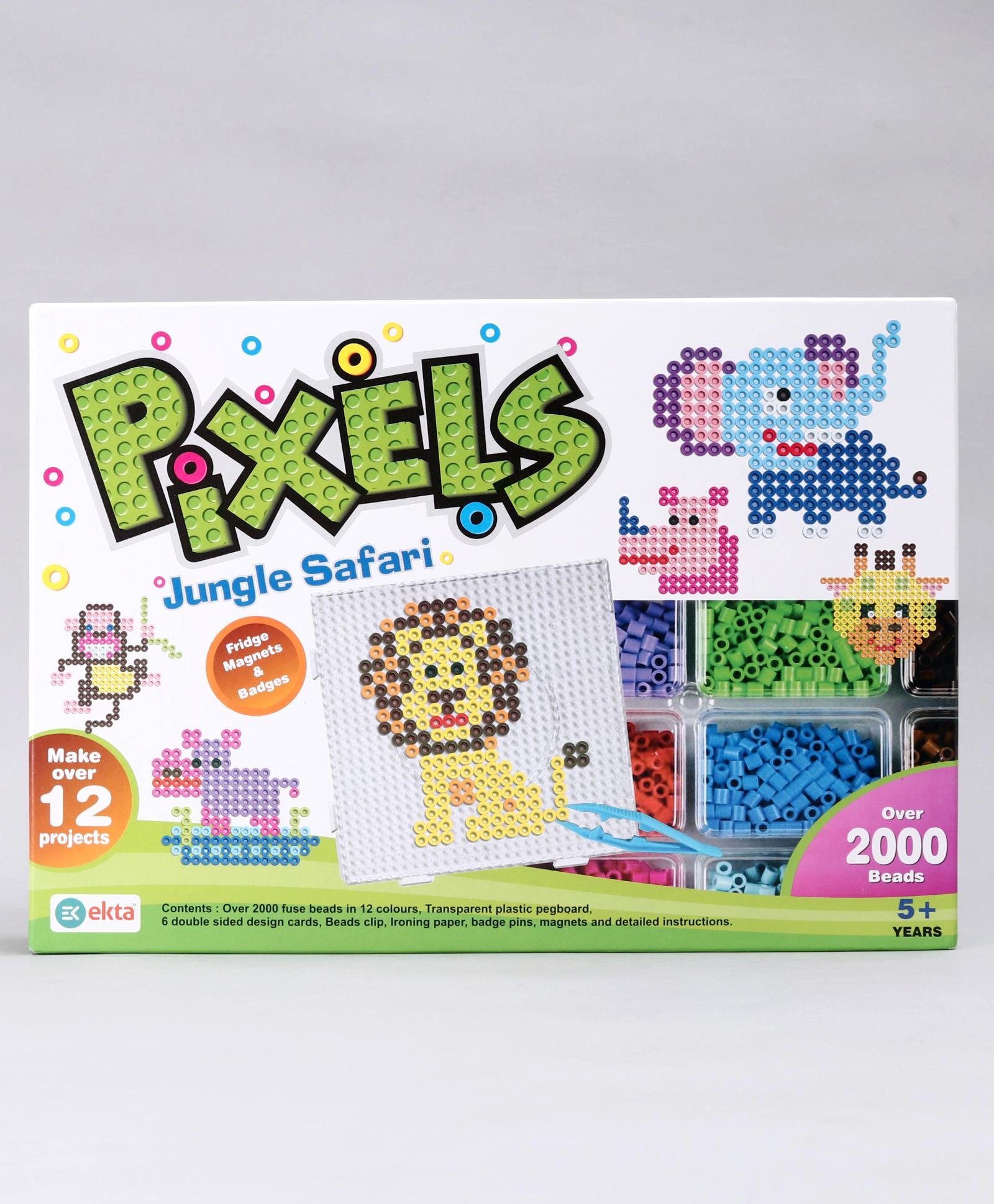 Ekta Pixels Jungle Safari Fridge Magnets Badges Making Kit - Multicolor-picture-17