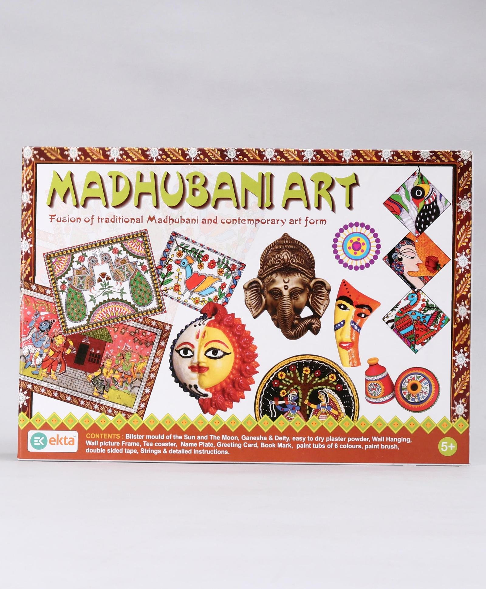 Ekta Madhubani Art Kit Brown - 17 Pieces-picture-27