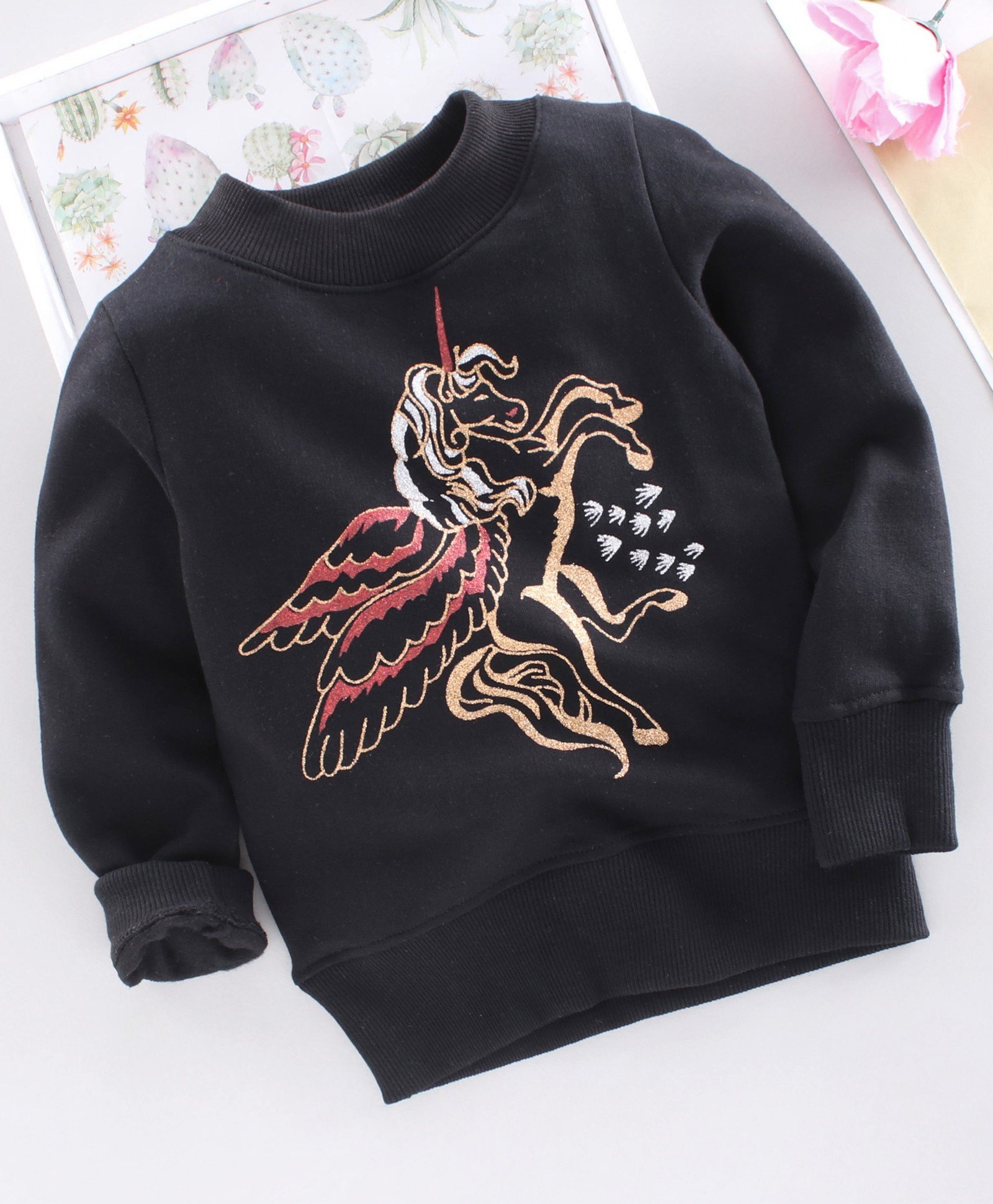 Pspeaches Full Sleeves Horse Print Sweatshirt - Black-picture-19