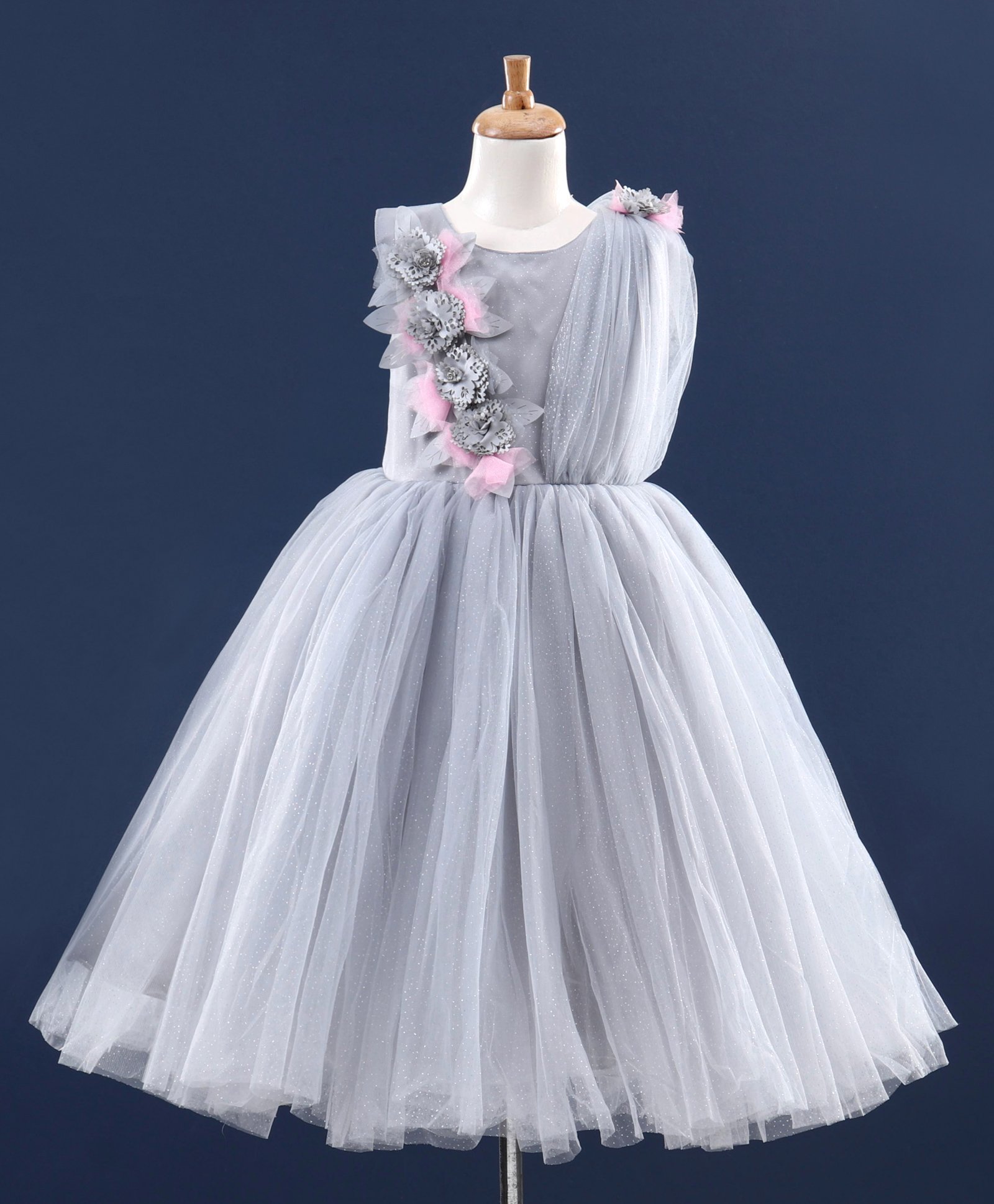 one shoulder flower dress