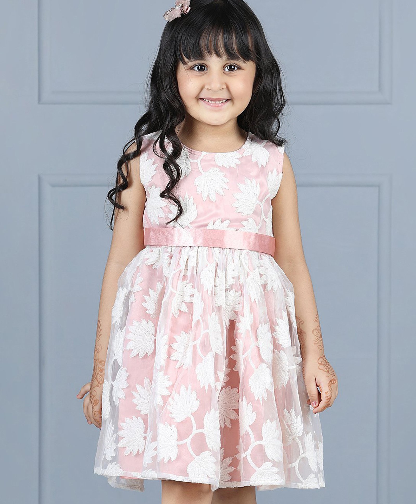 babyhug sleeveless party wear frock