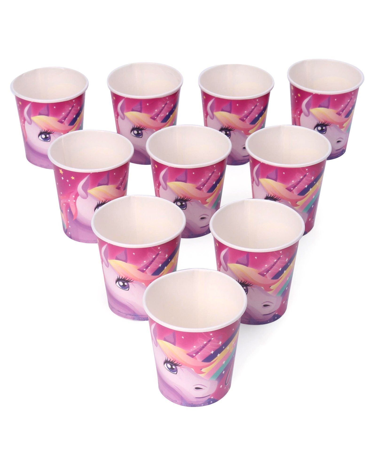 Karmallys Unicorn Theme Paper Cups Pink Pack of 10 - 200 ml each-image-18