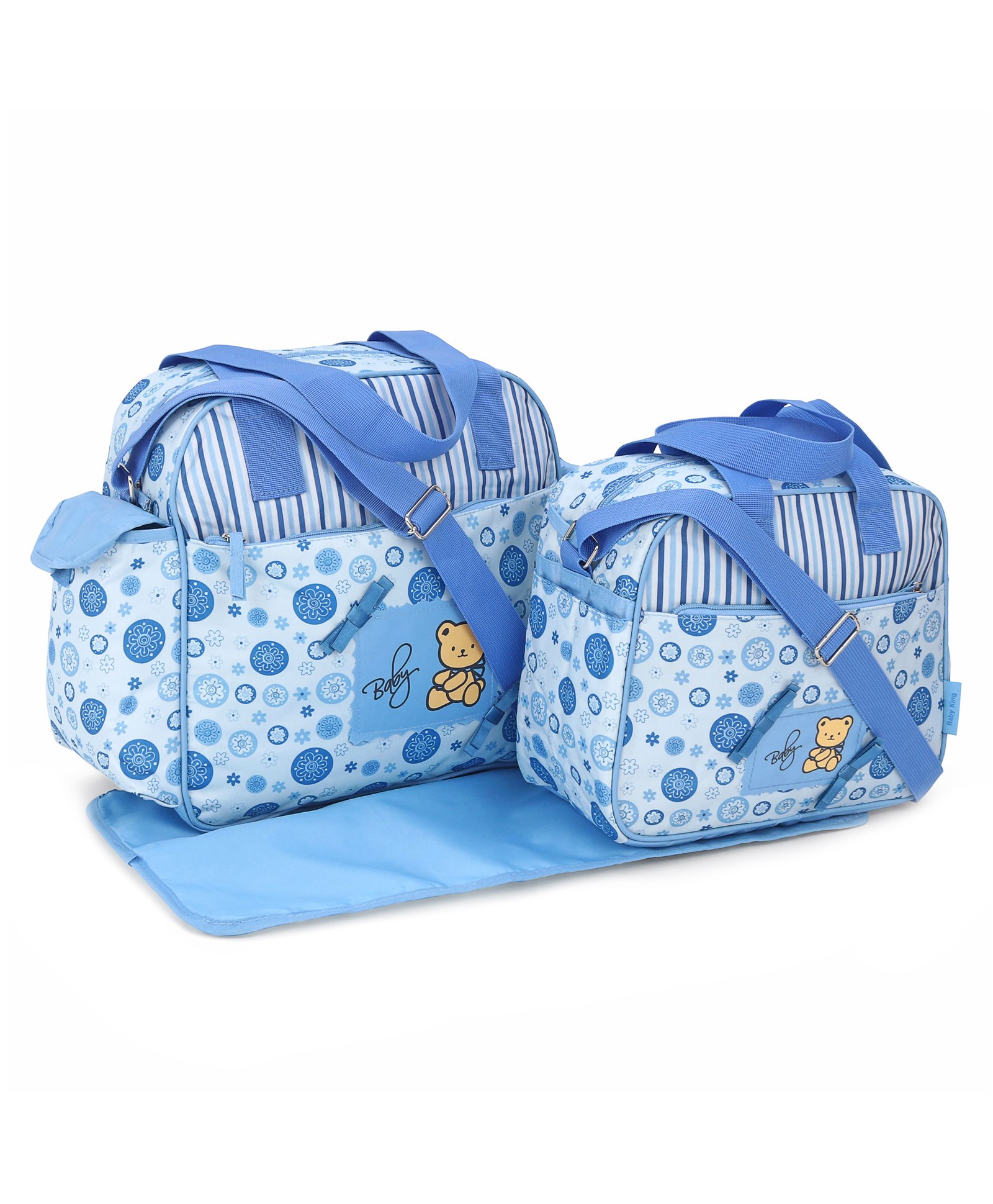 Baby Mother Bag With Teddy Print - Pink-image-17