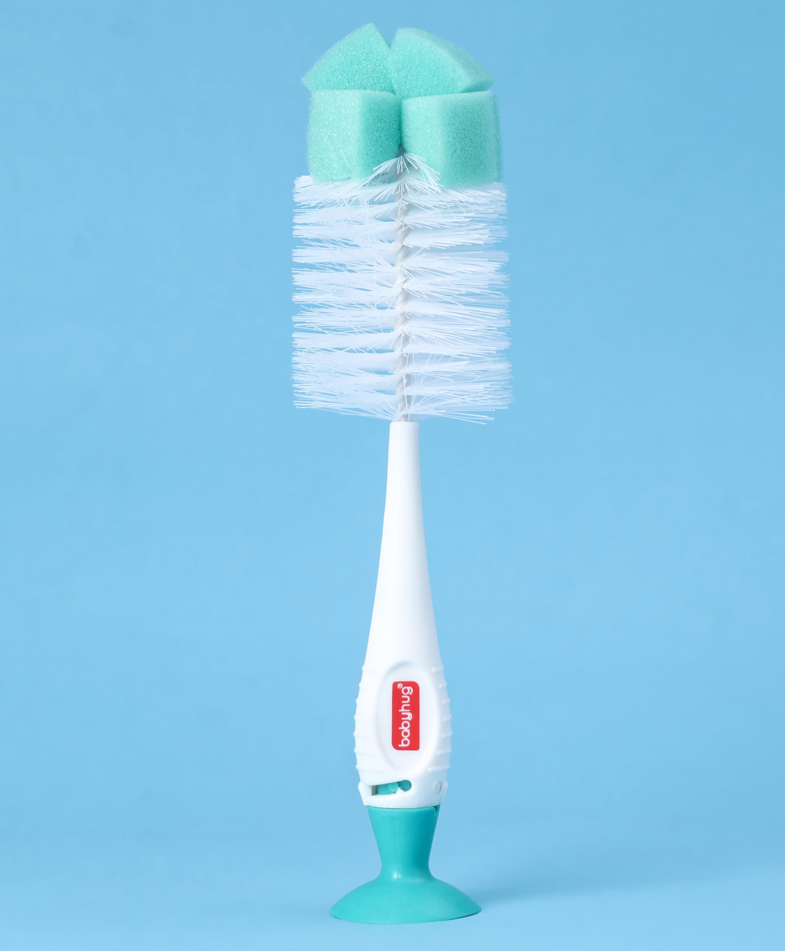 Babyhug 2 In 1 Bottle & Nipple Cleaning Brush - Green-image-36