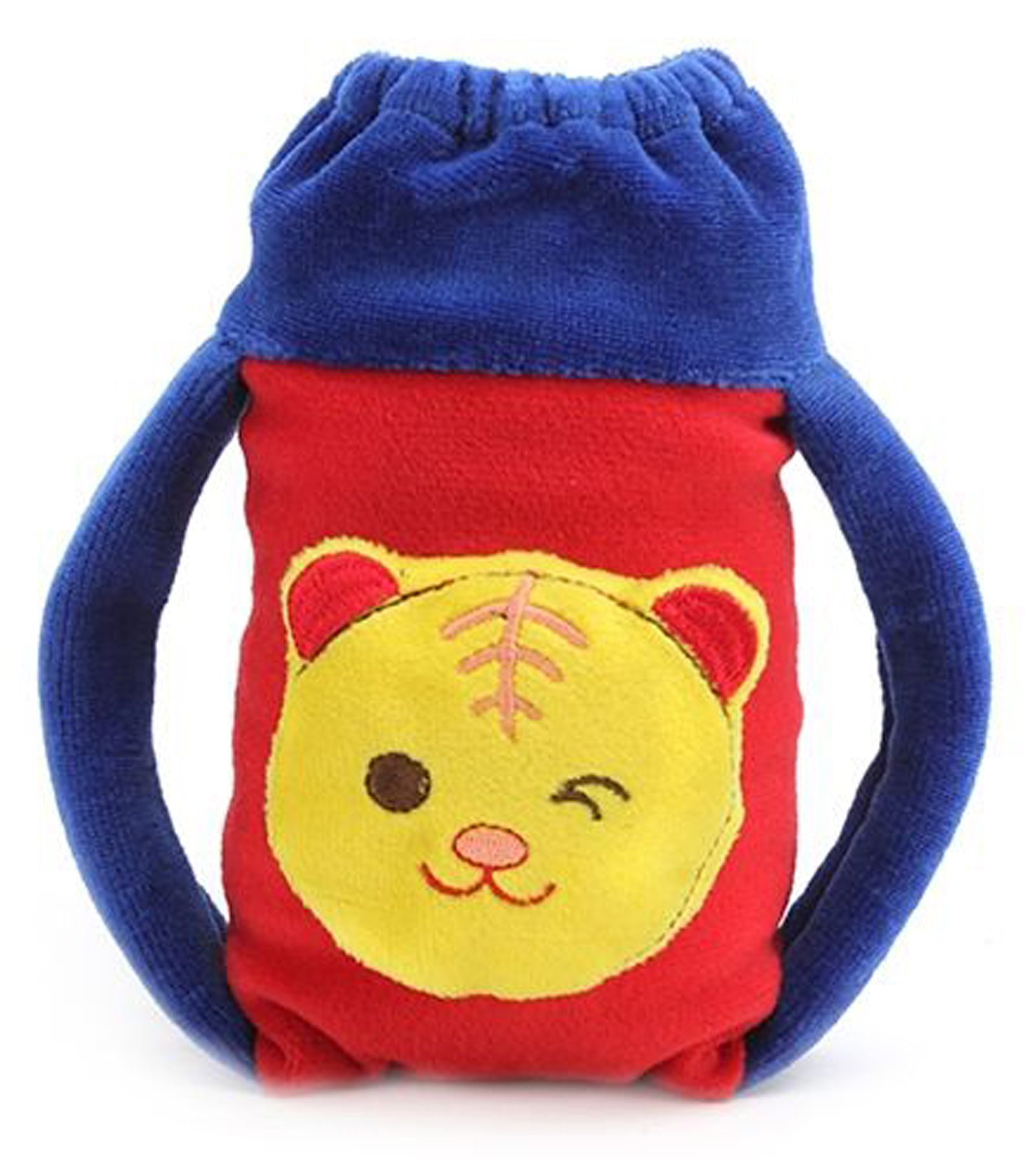 Babyhug Velour Plush Twin Handle Bottle Cover Medium - Tiger Motif-image-47