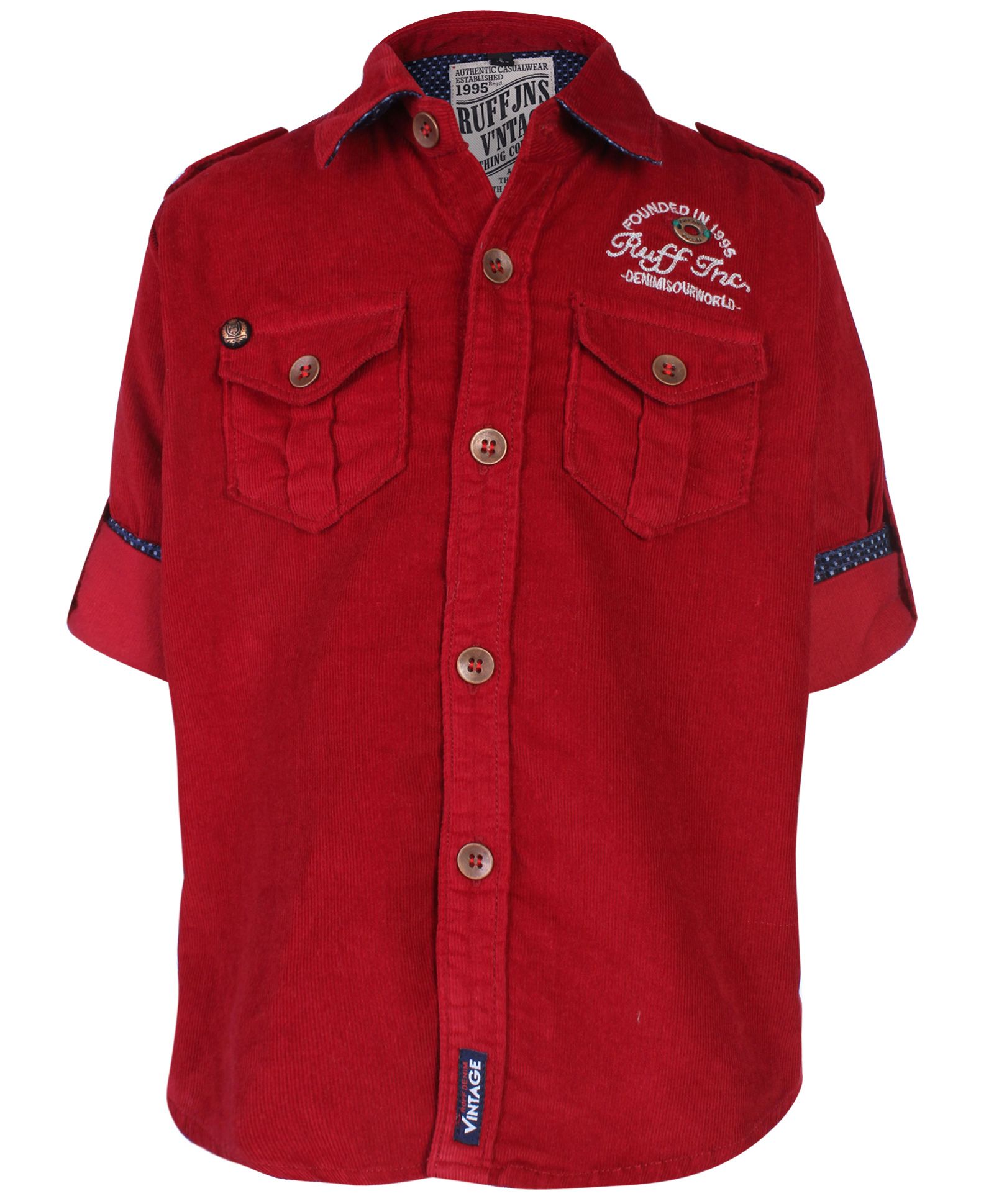 Ruff Shirt Full Sleeves Front Pockets - Maroon-image-20