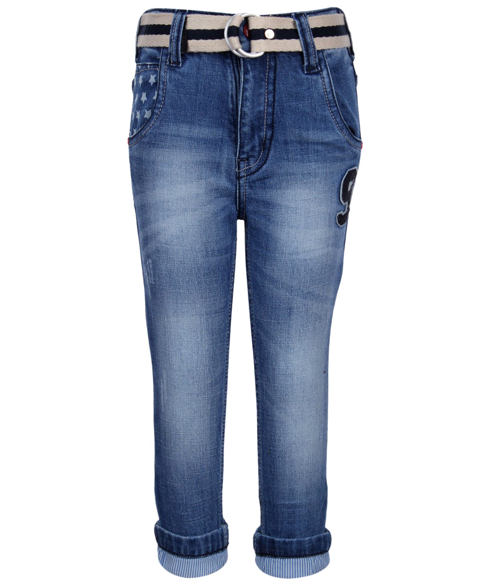 Ruff Denim Jeans With Belt - Star Print-picture-13