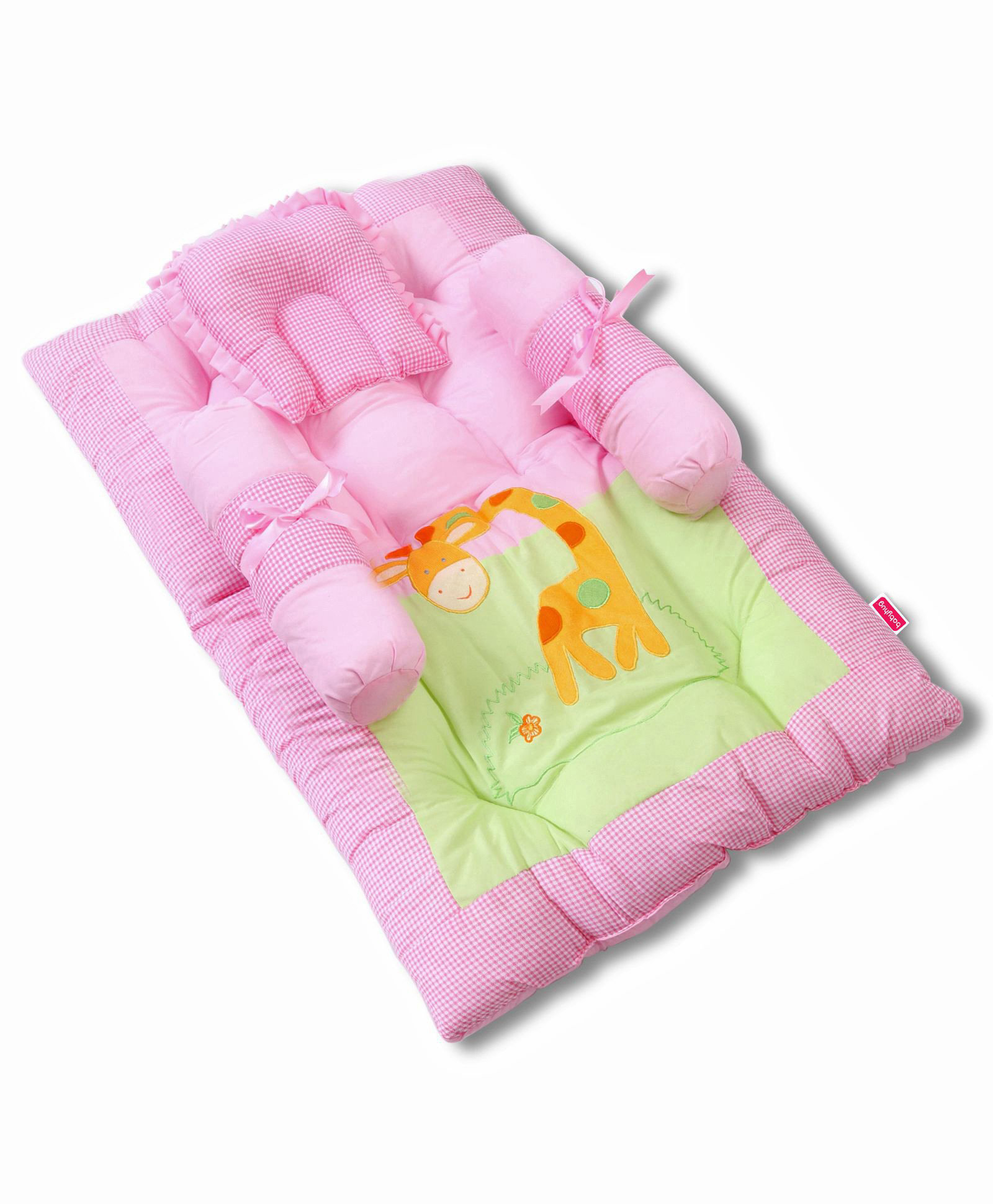 Babyhug Cotton Blend Gadda Set Giraffe Patch - Pink-image-18