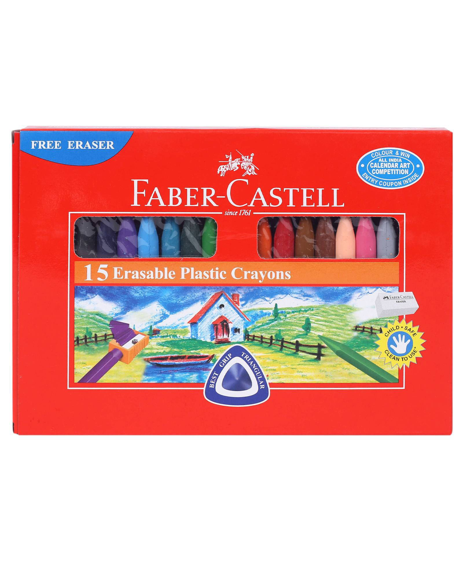 Faber Castell Erasable Plastics Crayons - 15 Pieces-picture-4
