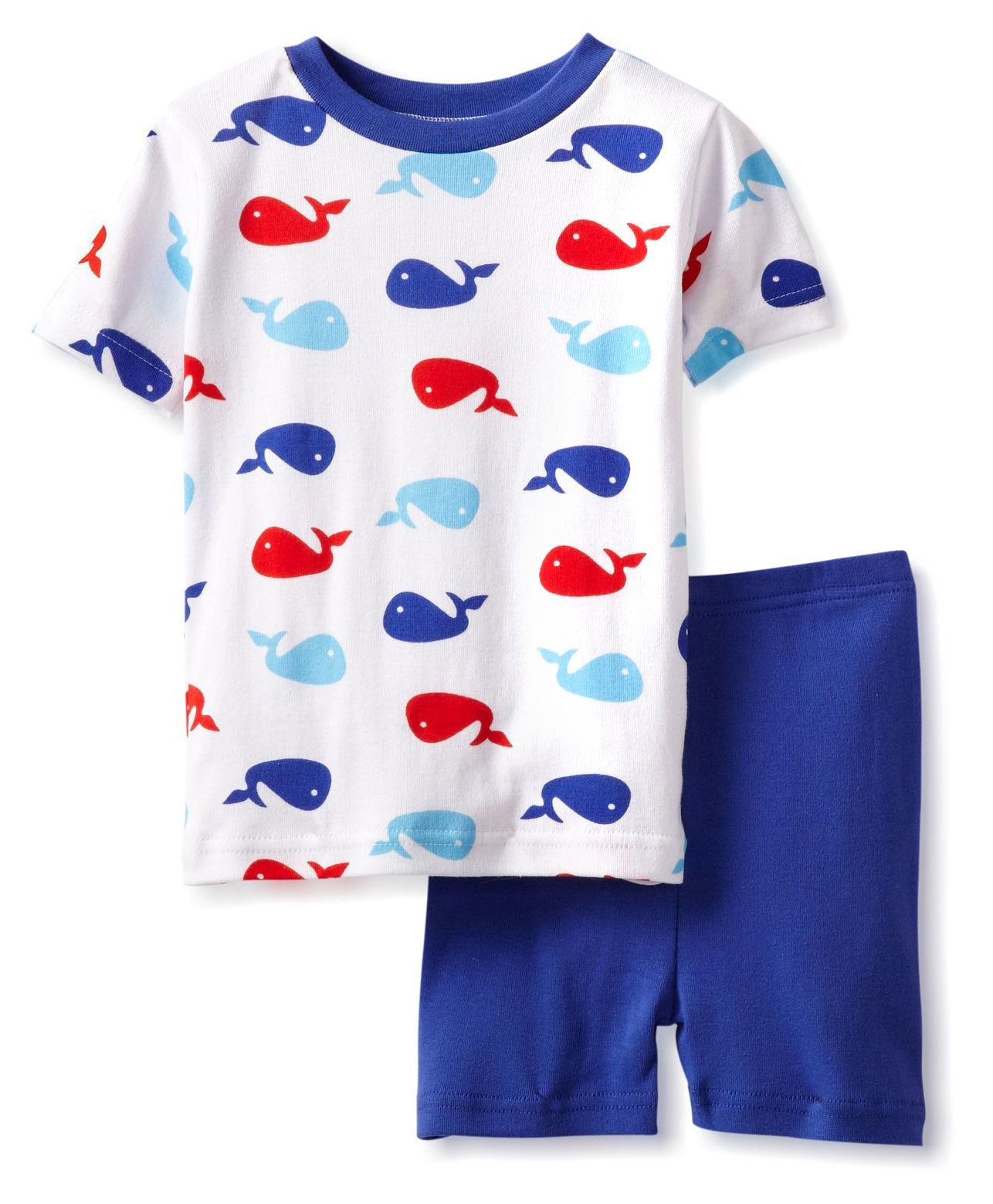 New Jammies Organic Cotton PJ Short Set Whales - Blue-image-3