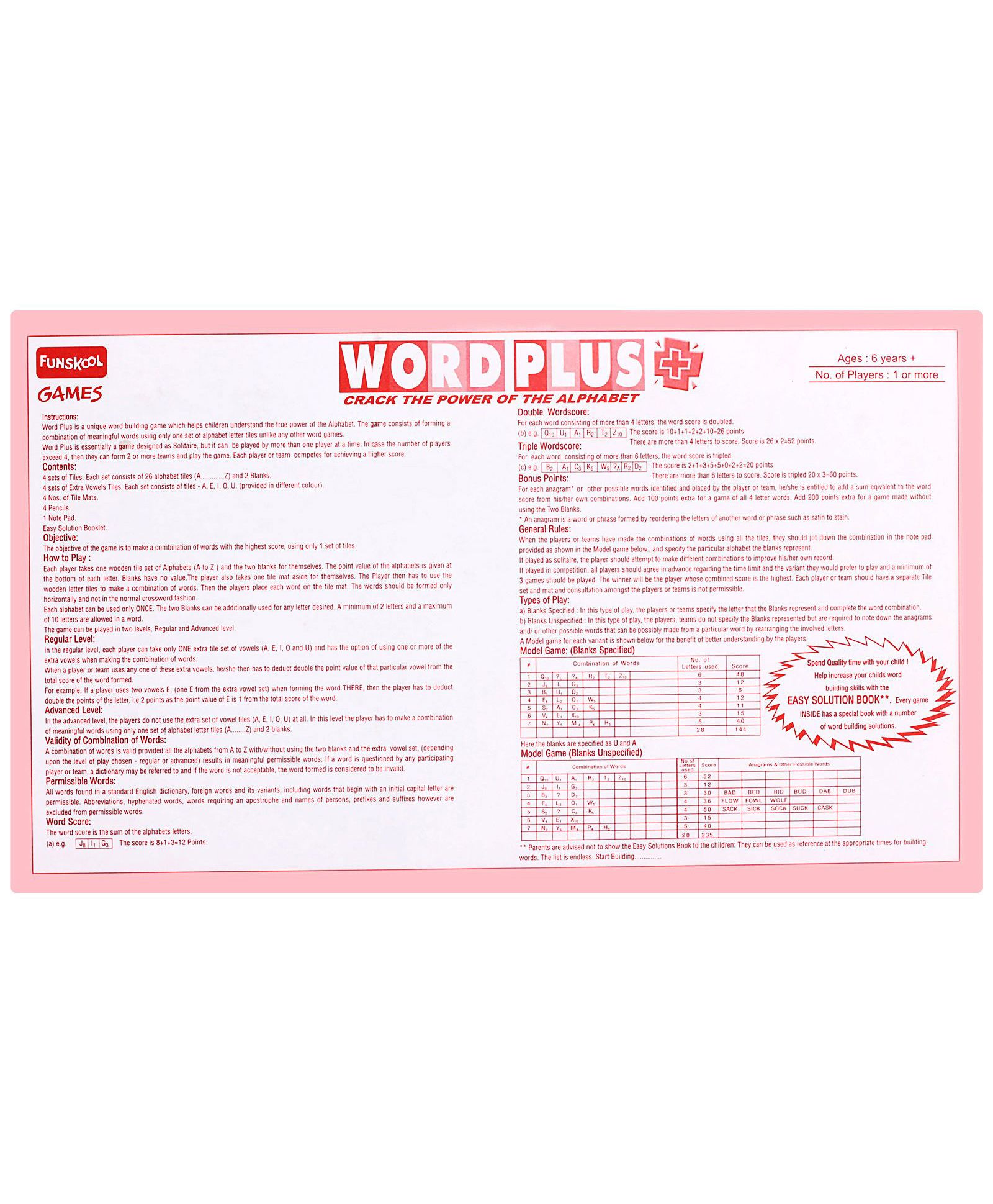 Funskool - Word Plus Online India, Buy Board Games for (6-12 Years) at  FirstCry.com - 67324