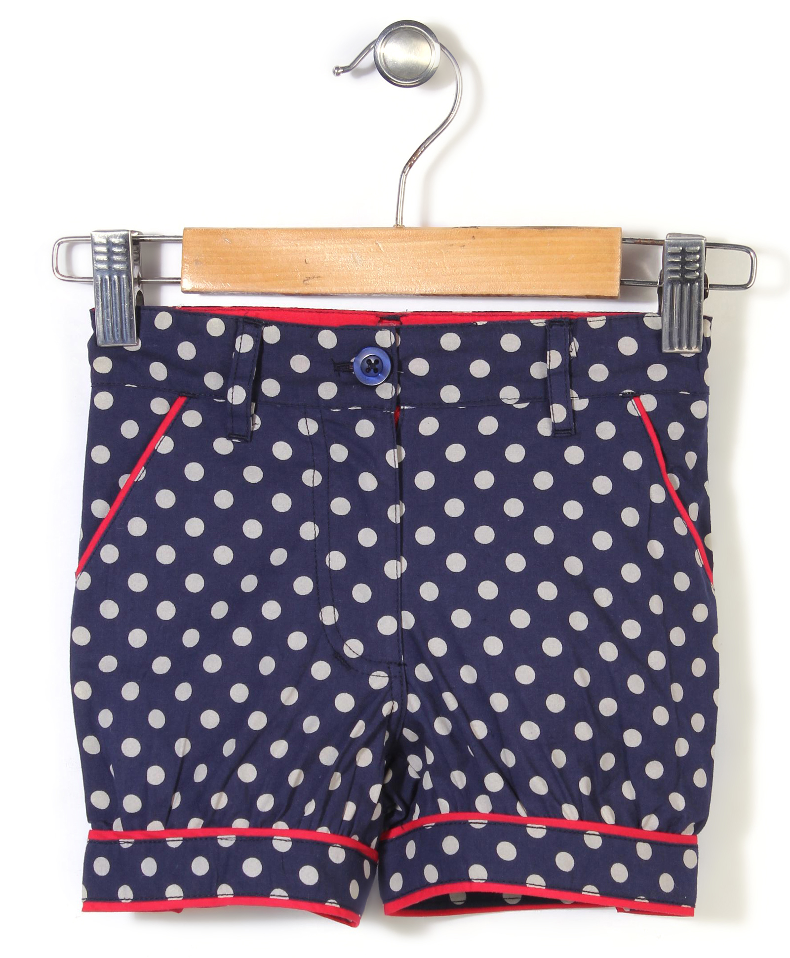 the DRAGON and the RABBIT Polka Dot Print Shorts - Navy Blue-picture-19