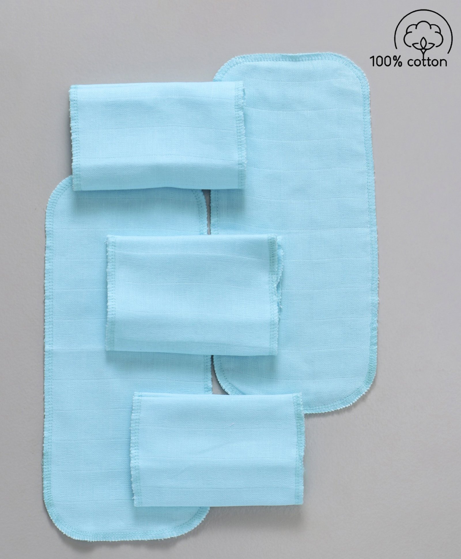 Babyhug  Muslin Cotton Cloth Nappy Insert  - Pack of 5 (Colour May Vary)-image-25