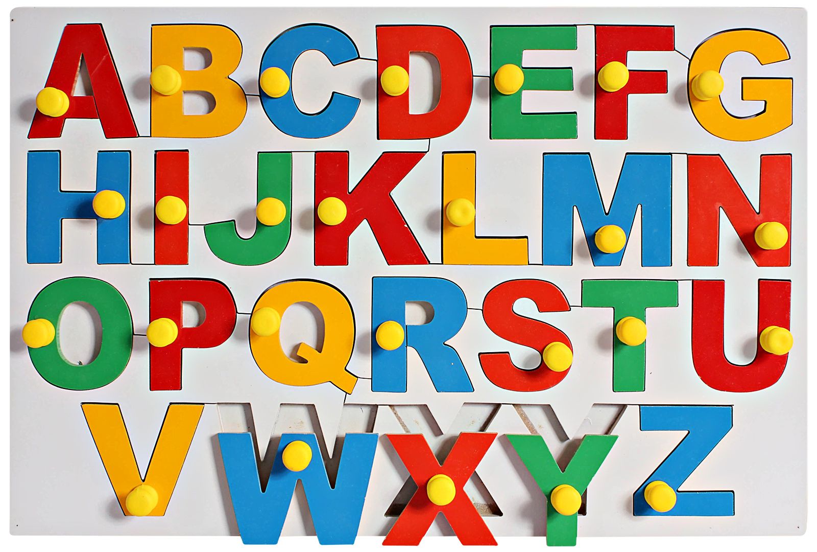 Little Genius  Wooden Jumbo Alphabet Puzzle With Knobs - Multicolor-image-25