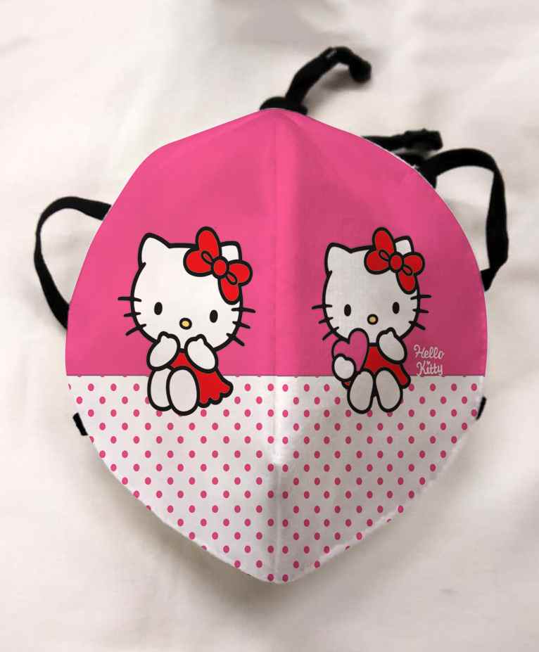 Hello Kitty Anti Pollution Face Mask Smiley Print Black Online In India Buy At Best Price From Firstcry Com