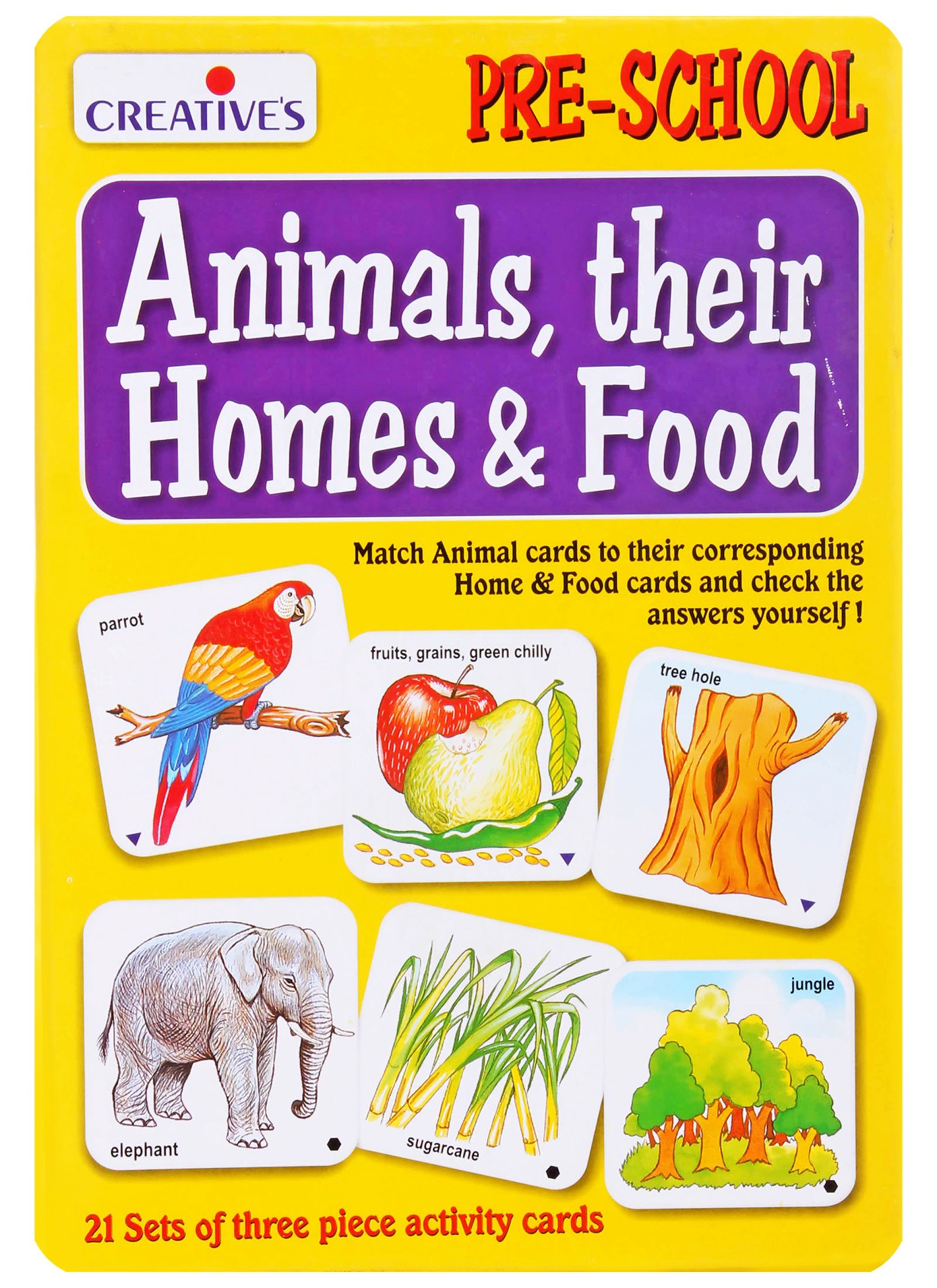 Creatives Animals,Their Homes & Food Activity Cards - Multicolour Online  India, Buy Educational Games for (3-4 Years) at  - 79351