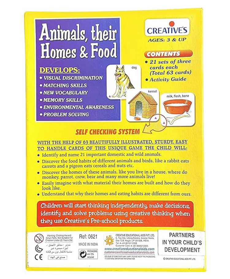 Creatives Animals,Their Homes & Food Activity Cards - Multicolour Online India, Buy Educational Games for (3-4 Years) at - 79351 Creatives Animals,Their Homes & Food Activity Cards - Multicolour Online India, Buy Educational Games for (3-4 Years) at - 79351