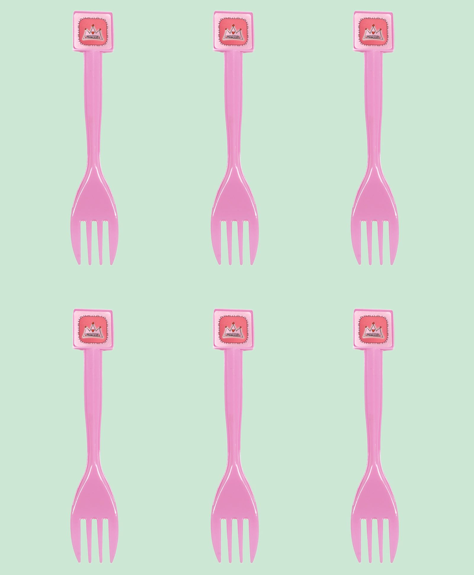 Funcart Sweet At One Princess Theme Forks Pink - Pack of 6-picture-26