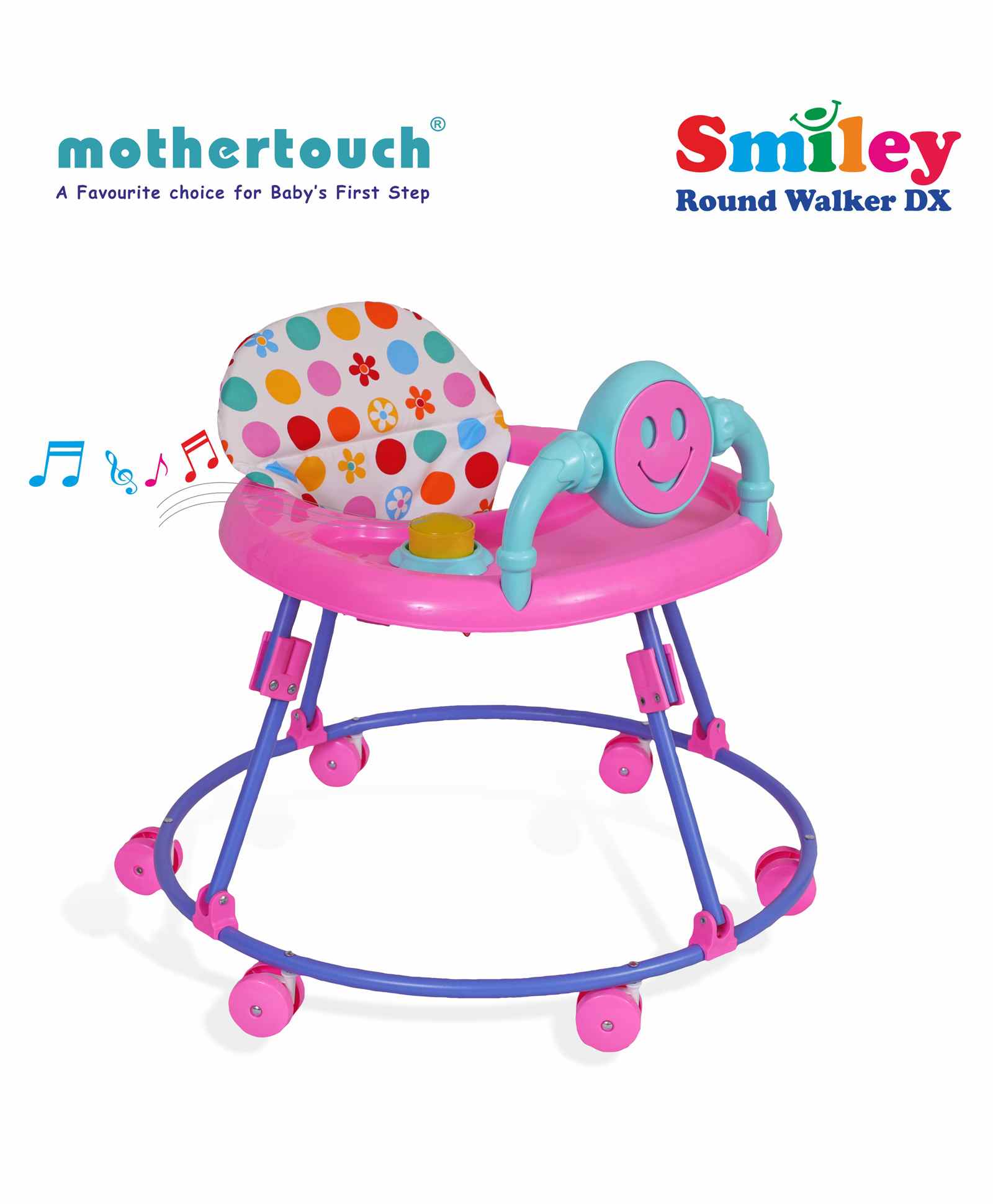 Mothertouch Smiley Round Walker - Pink-image-26