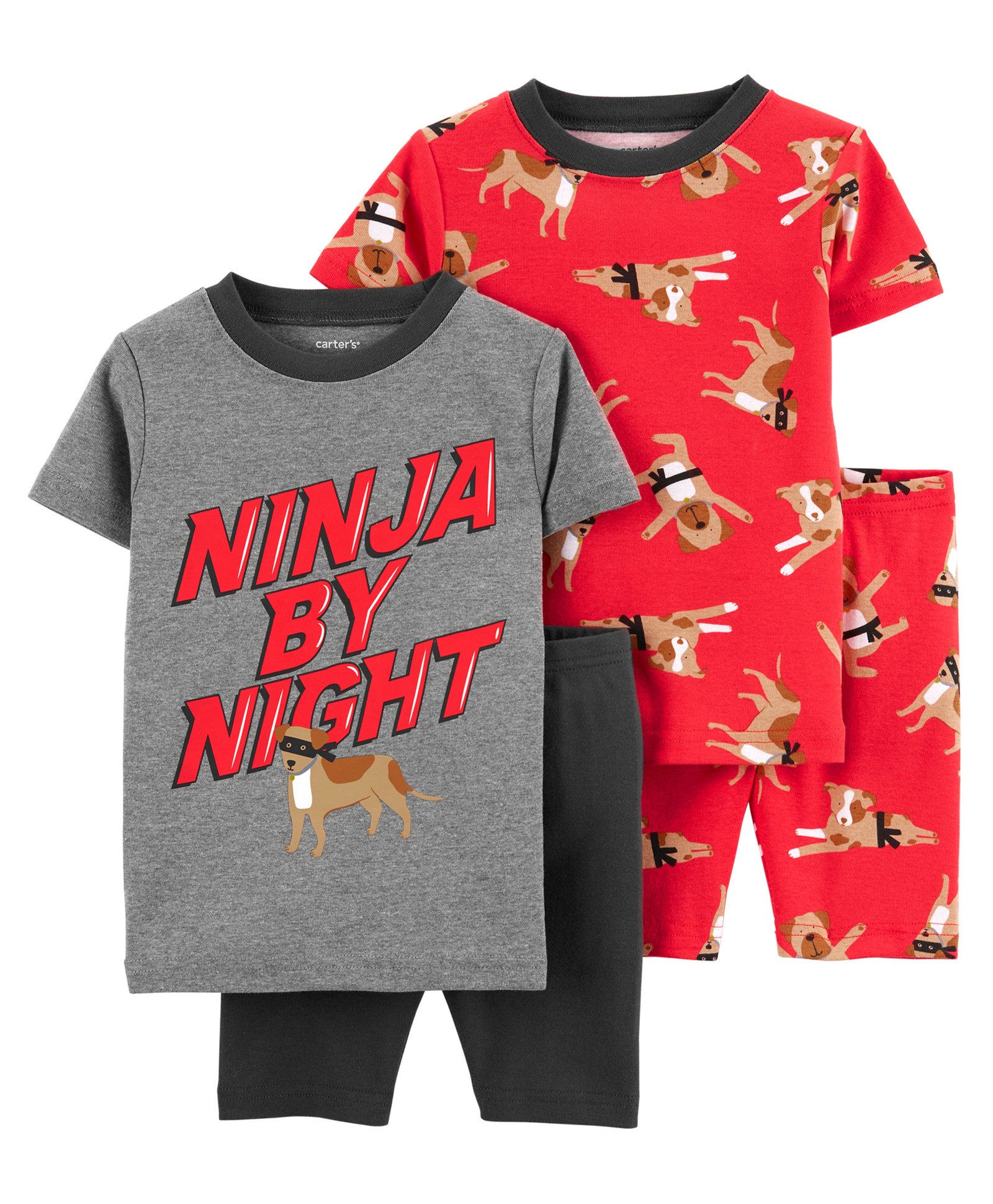 Carter's 4-Piece Ninja 100% Snug Fit Cotton PJs - Red Grey-picture-35