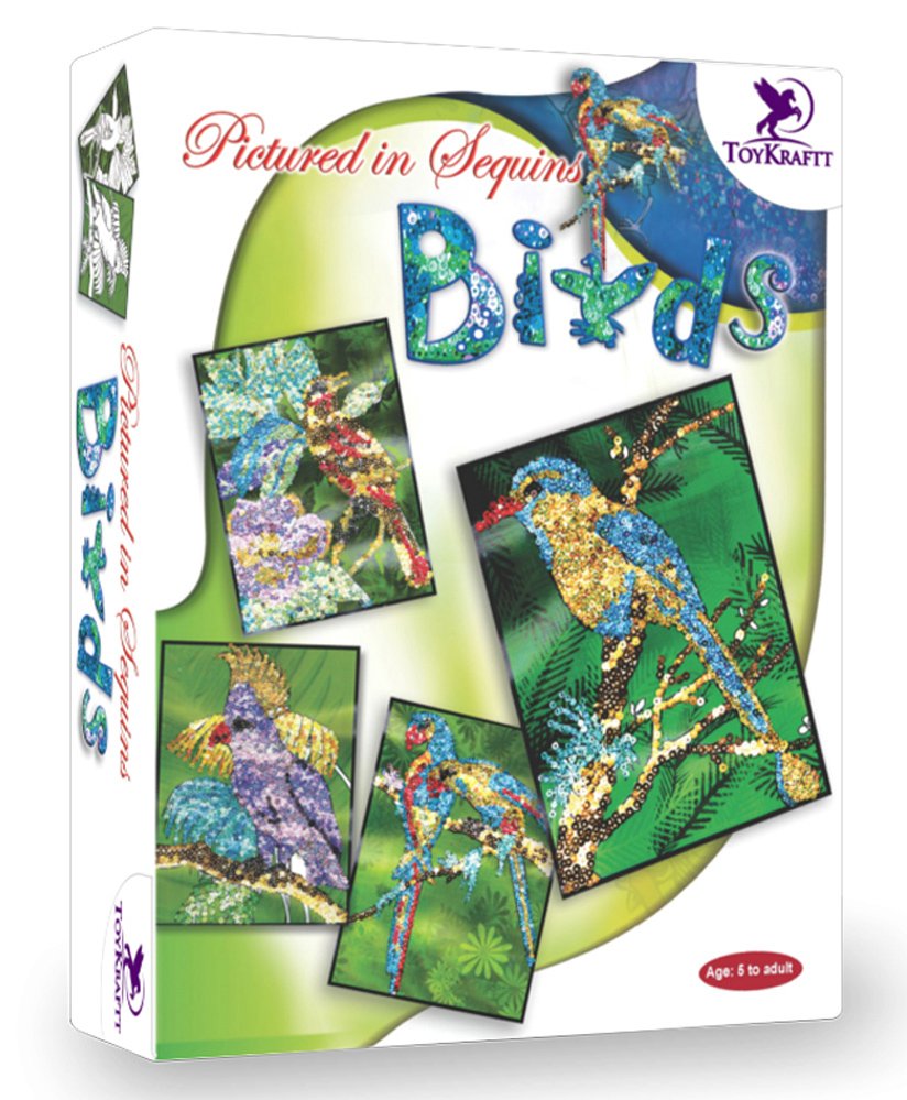 Toy Kraft  Pictured in Sequins Birds Activity Kit - Multicolor-image-27