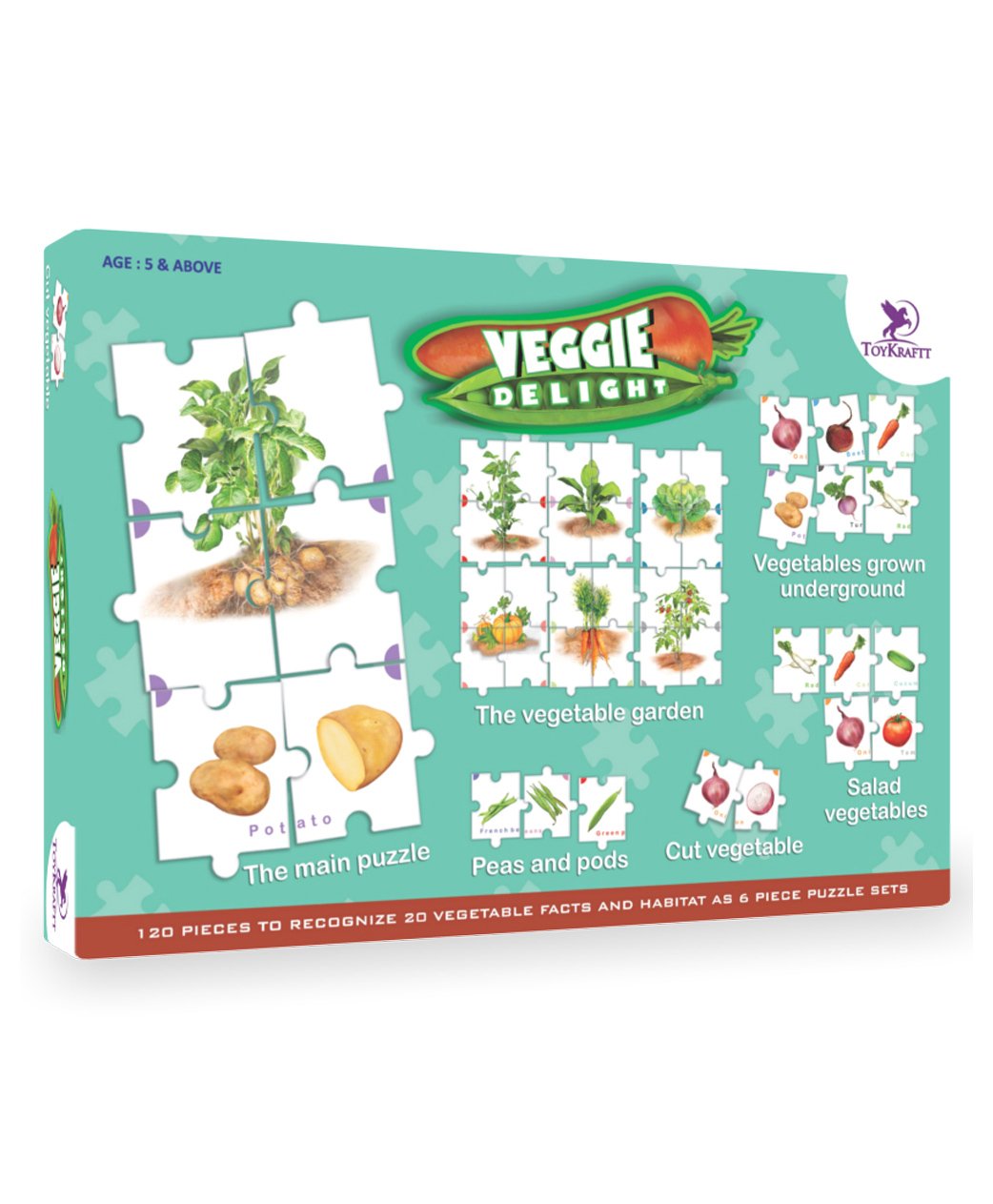 toykraftt Toy Kraft  Veggie Delight Jigsaw Puzzle - 120 Pieces-picture-12