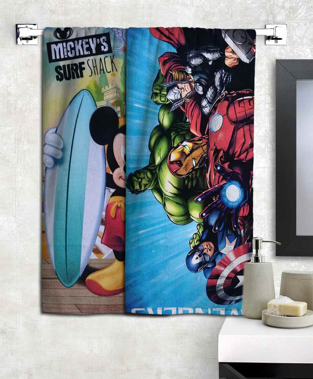 Athom Trendz Disney Mickey & Marvel Avengers Bath Towel Pack of 2 - Multicolor-picture-28