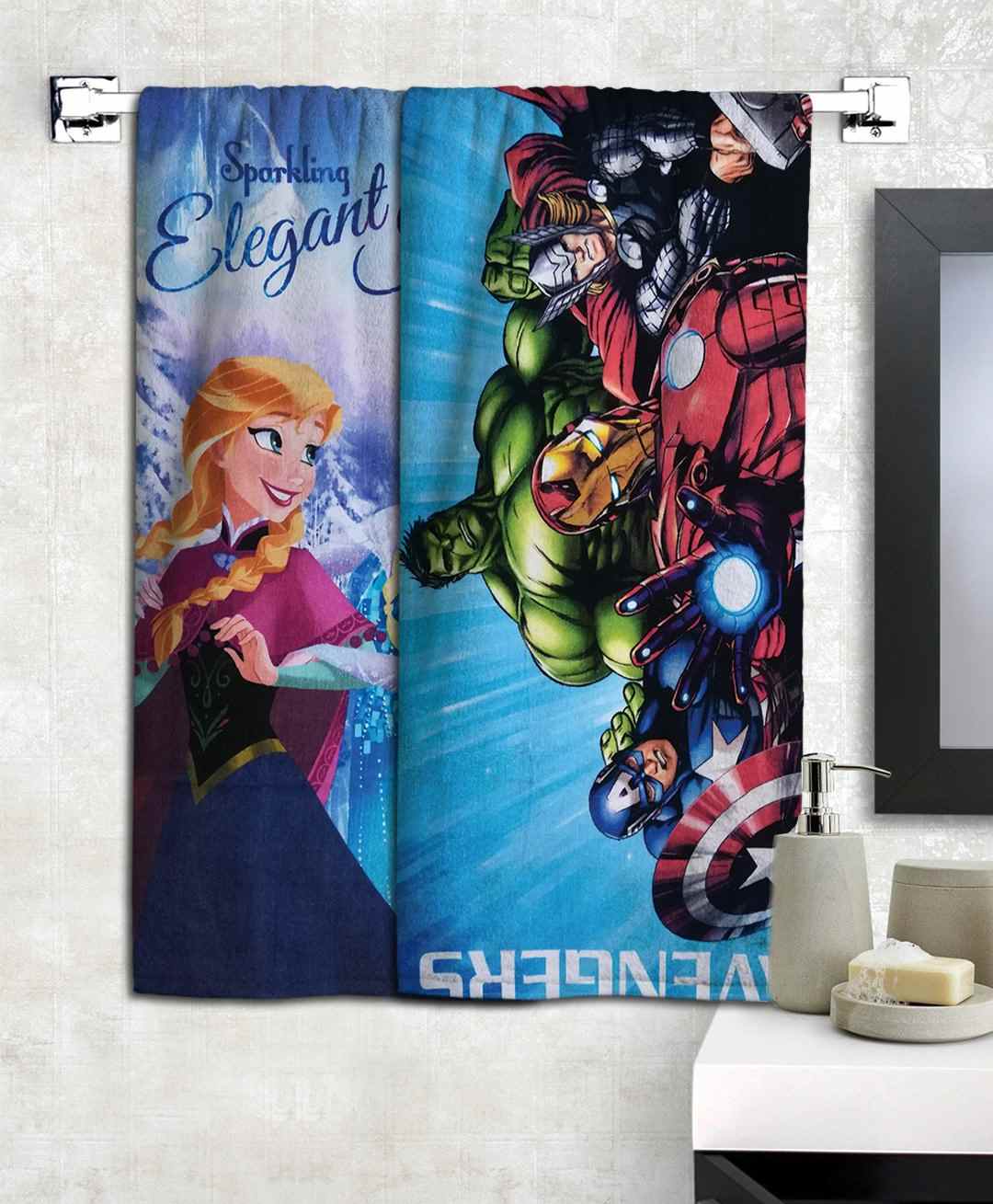 Athom Trendz Disney Frozen & Marvel Avengers Bath Towels Set of 2 - Multicolour-image-17
